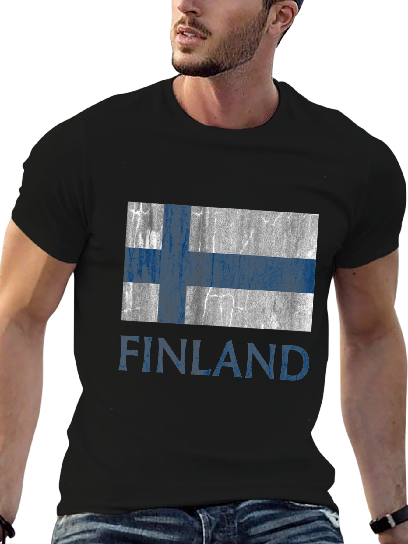 Finland Flag T-Shirt - Distressed Design
