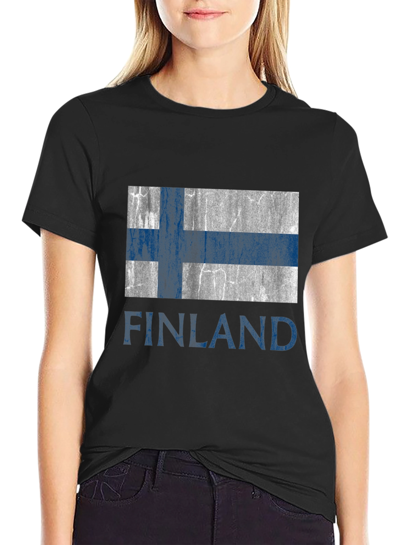 Finland Flag T-Shirt - Distressed Design
