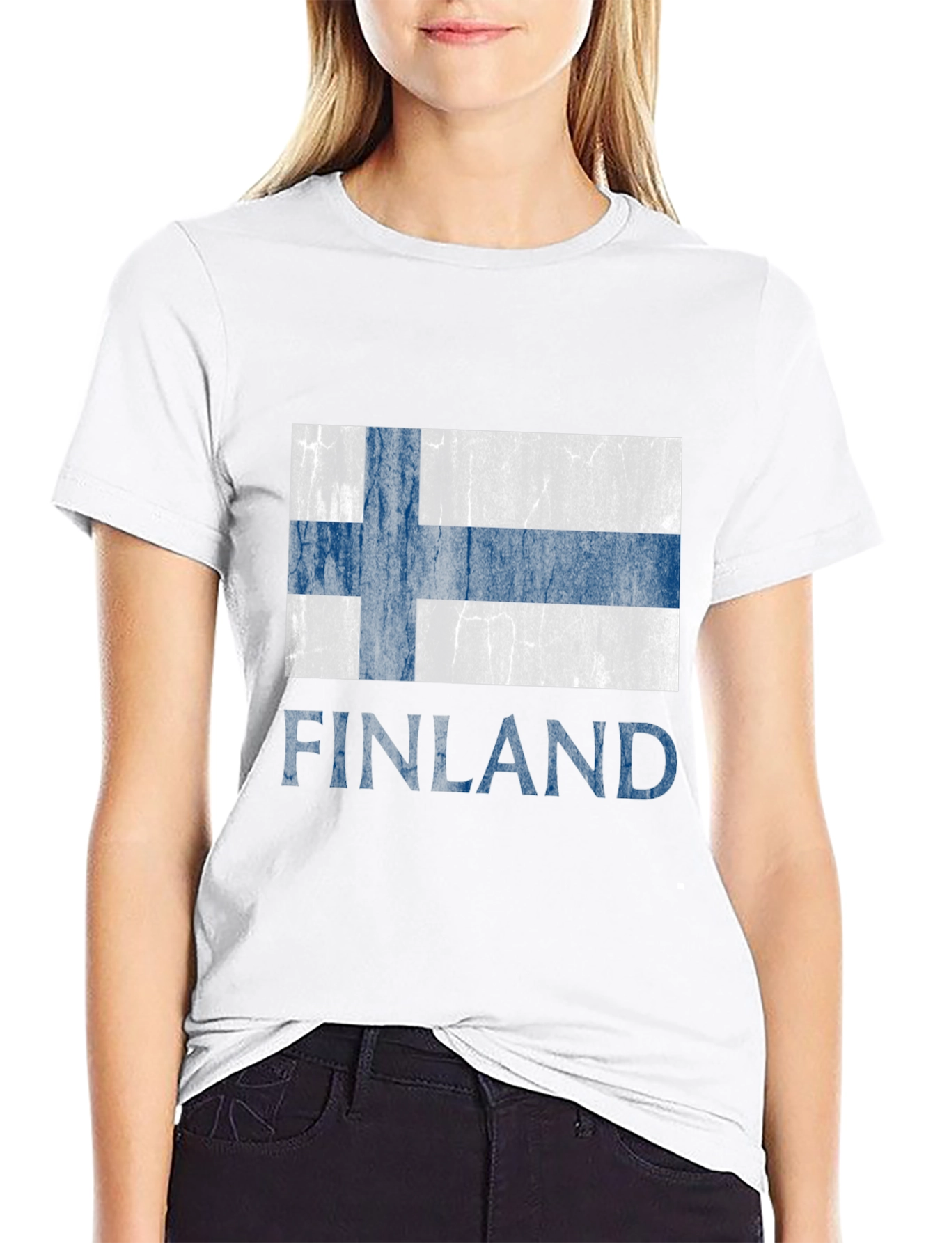 Finland Flag T-Shirt - Distressed Design