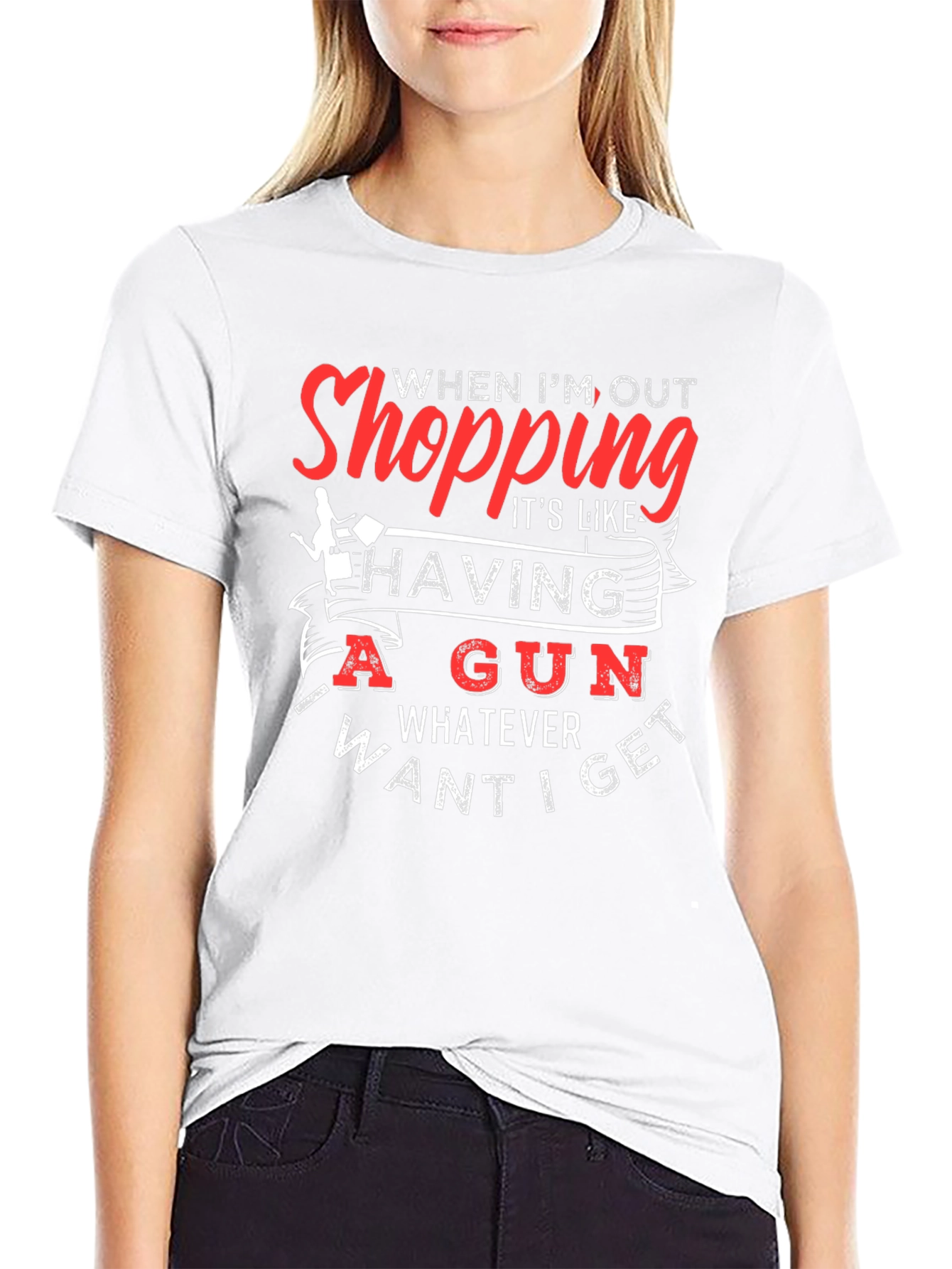 Shopping Gun Funny Graphic Tee