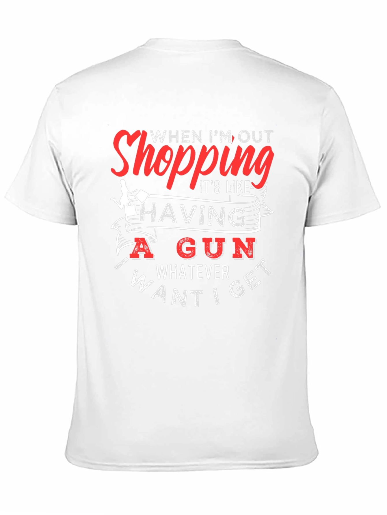 Shopping Gun Funny Graphic Tee