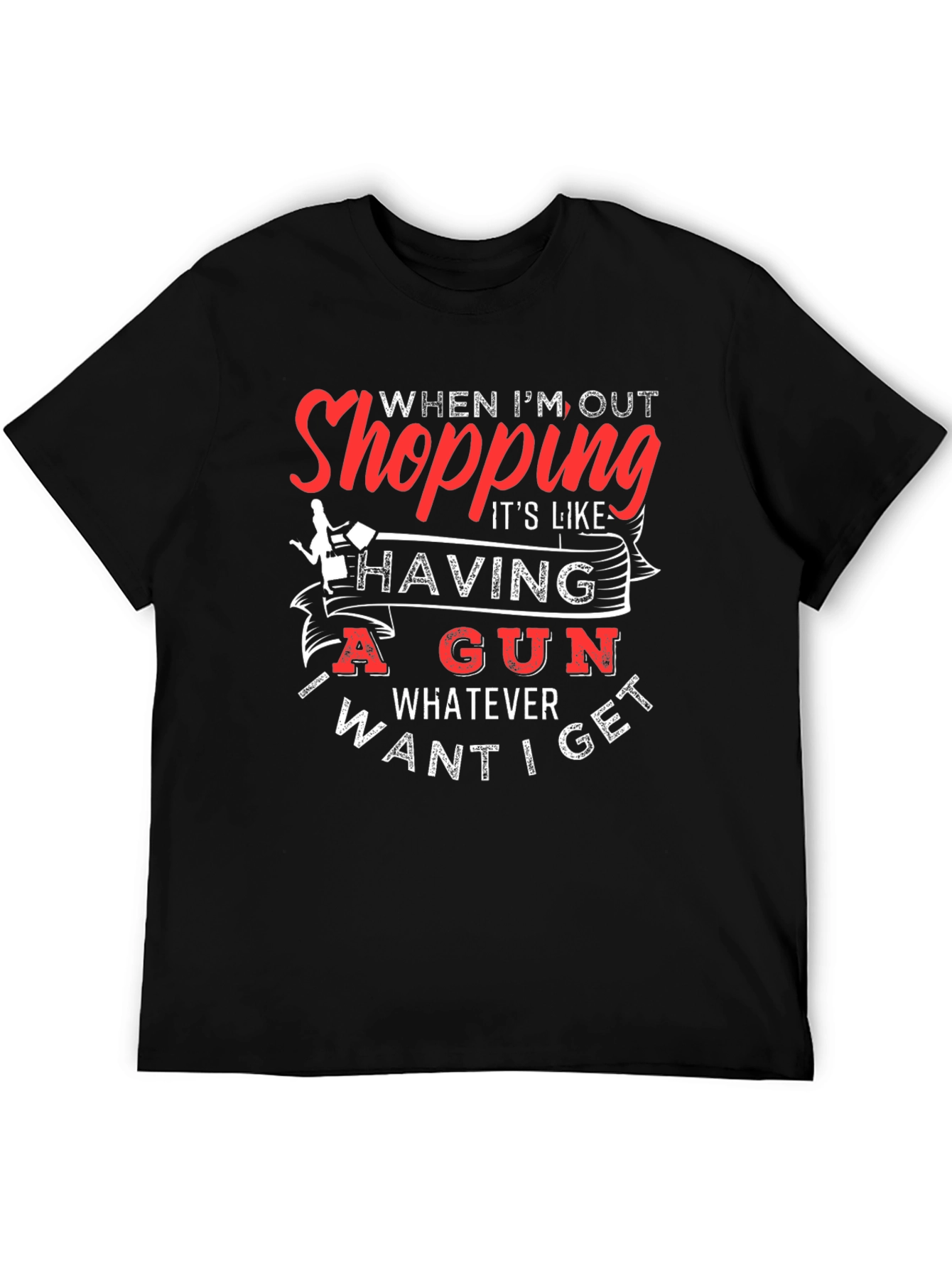 Shopping Gun Funny Graphic Tee