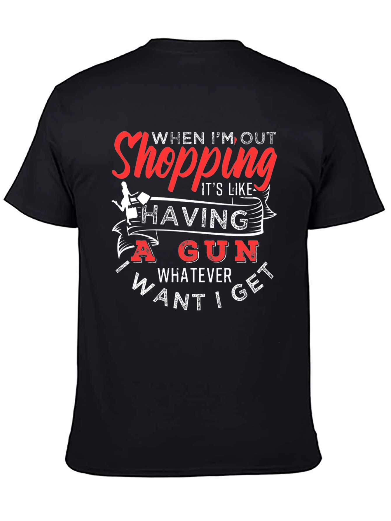 Shopping Gun Funny Graphic Tee