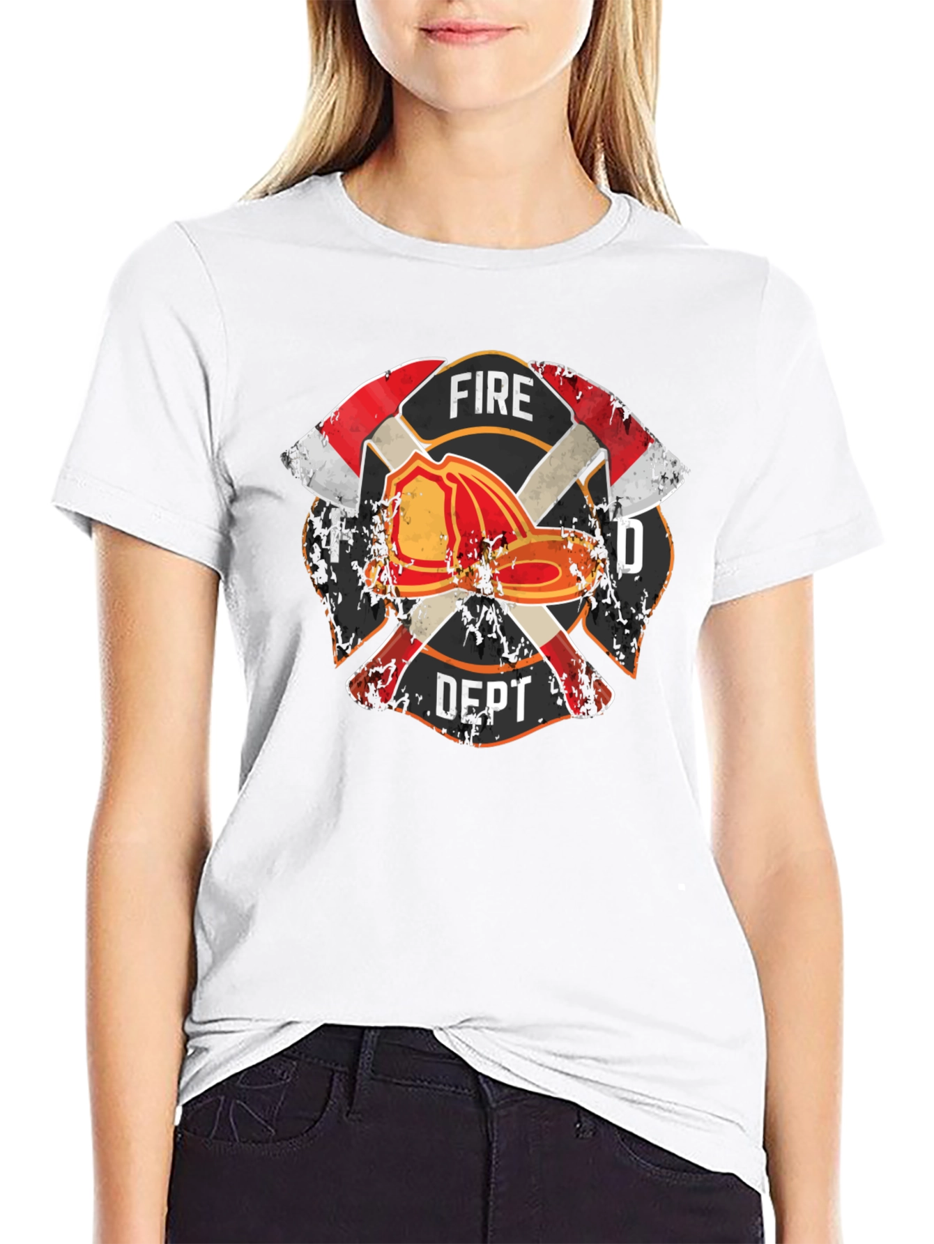 Fire Dept. T-Shirt - Firefighter Maltese Cross Tee