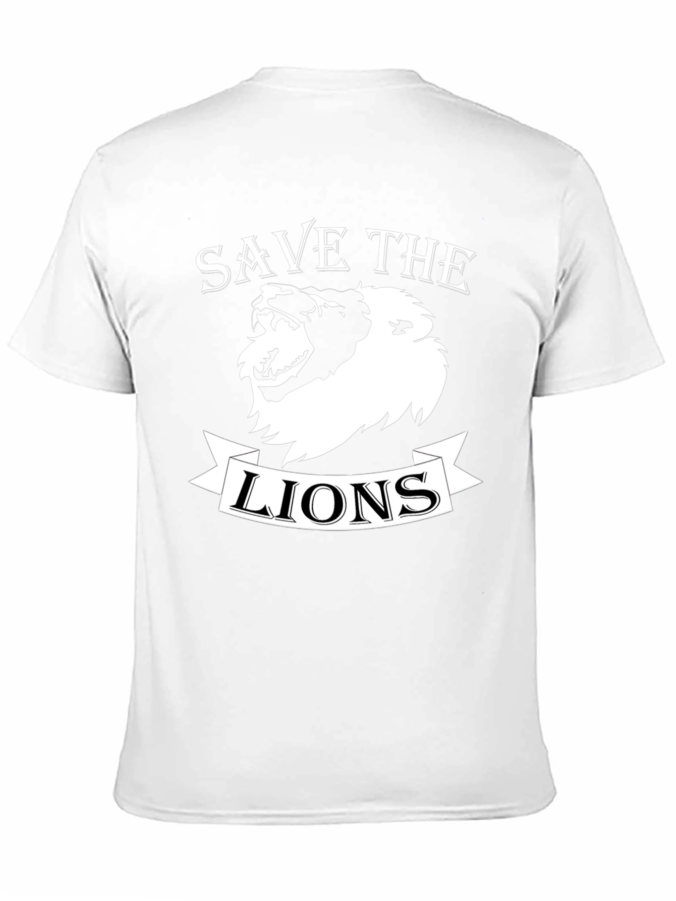 Save the Lions Graphic Print Crew Neck T-Shirt