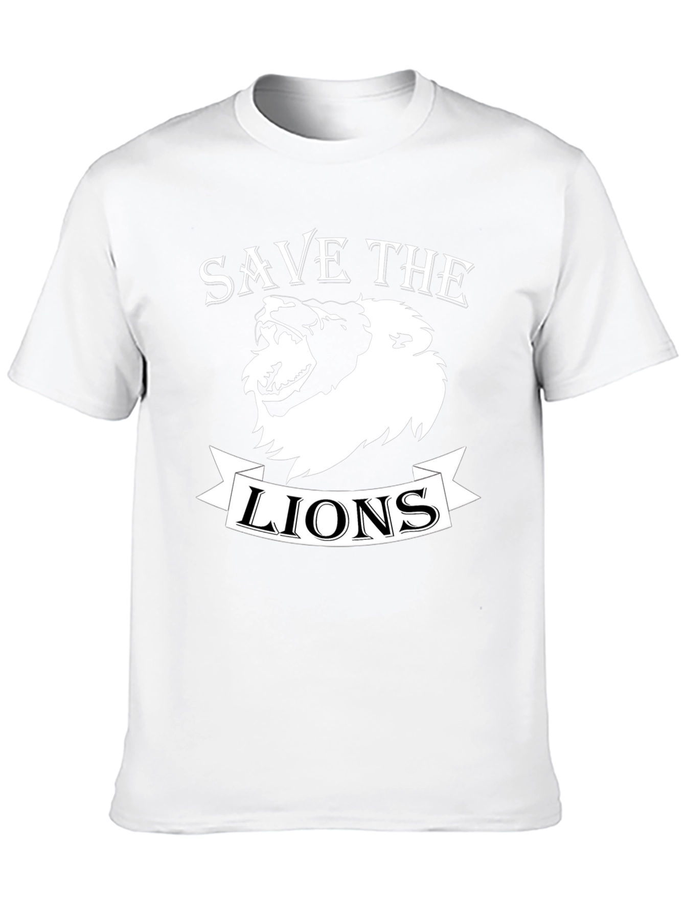 Save the Lions Graphic Print Crew Neck T-Shirt