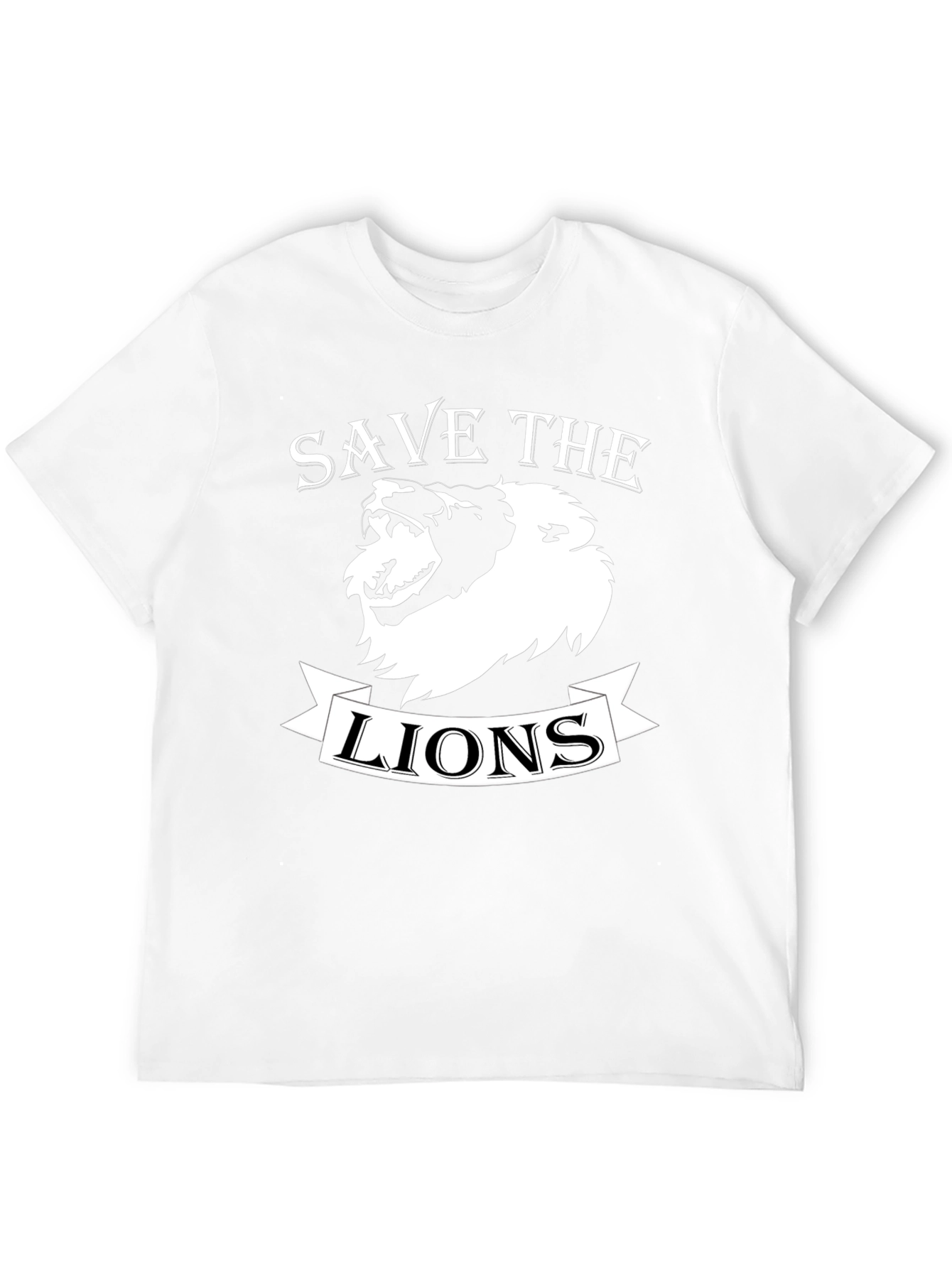 Save the Lions Graphic Print Crew Neck T-Shirt