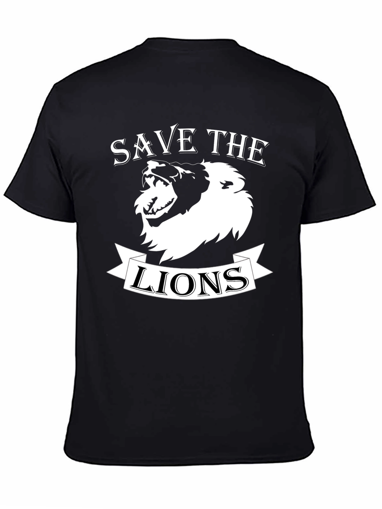 Save the Lions Graphic Print Crew Neck T-Shirt