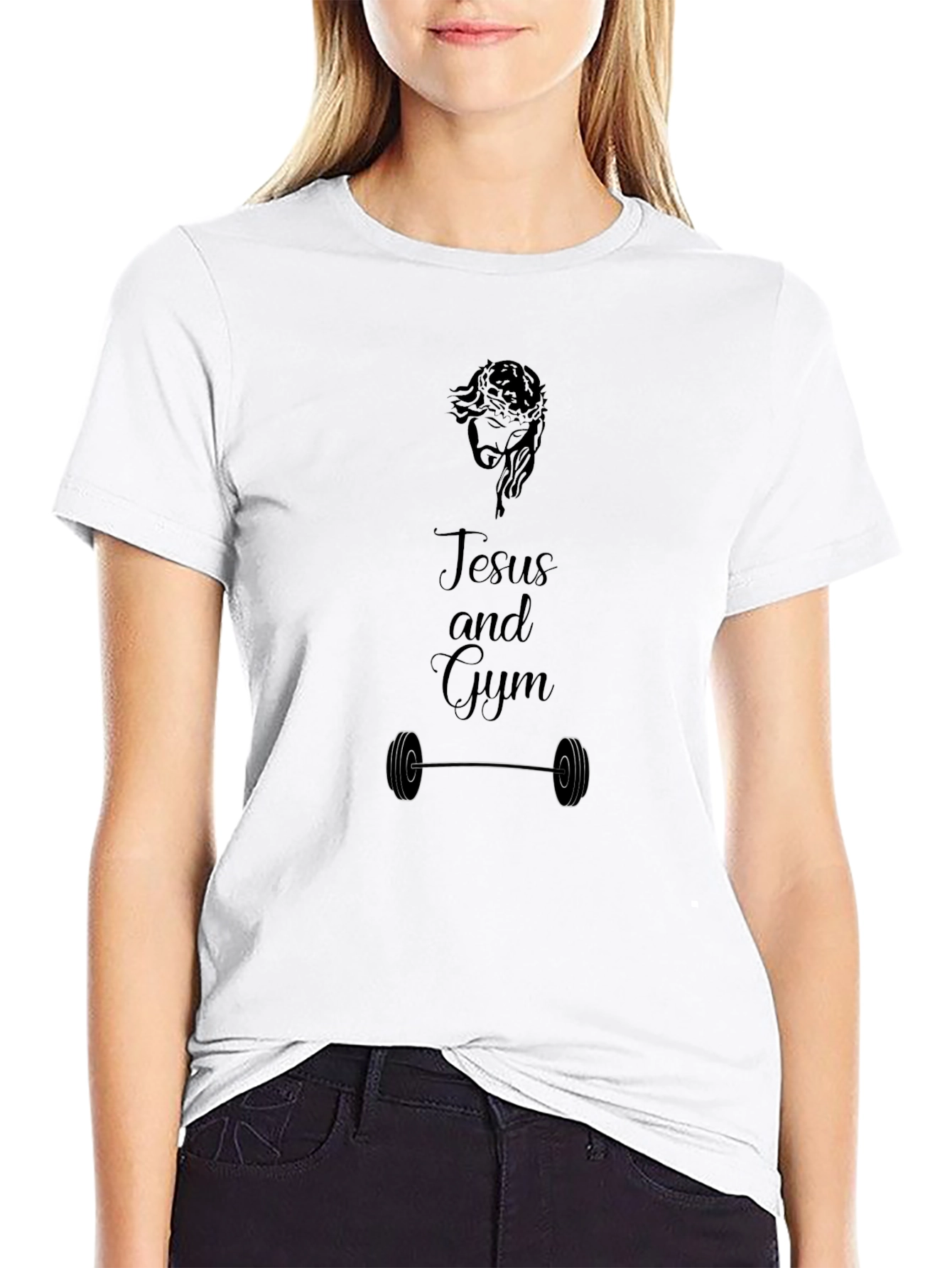 Jesus and Gym Black T-Shirt