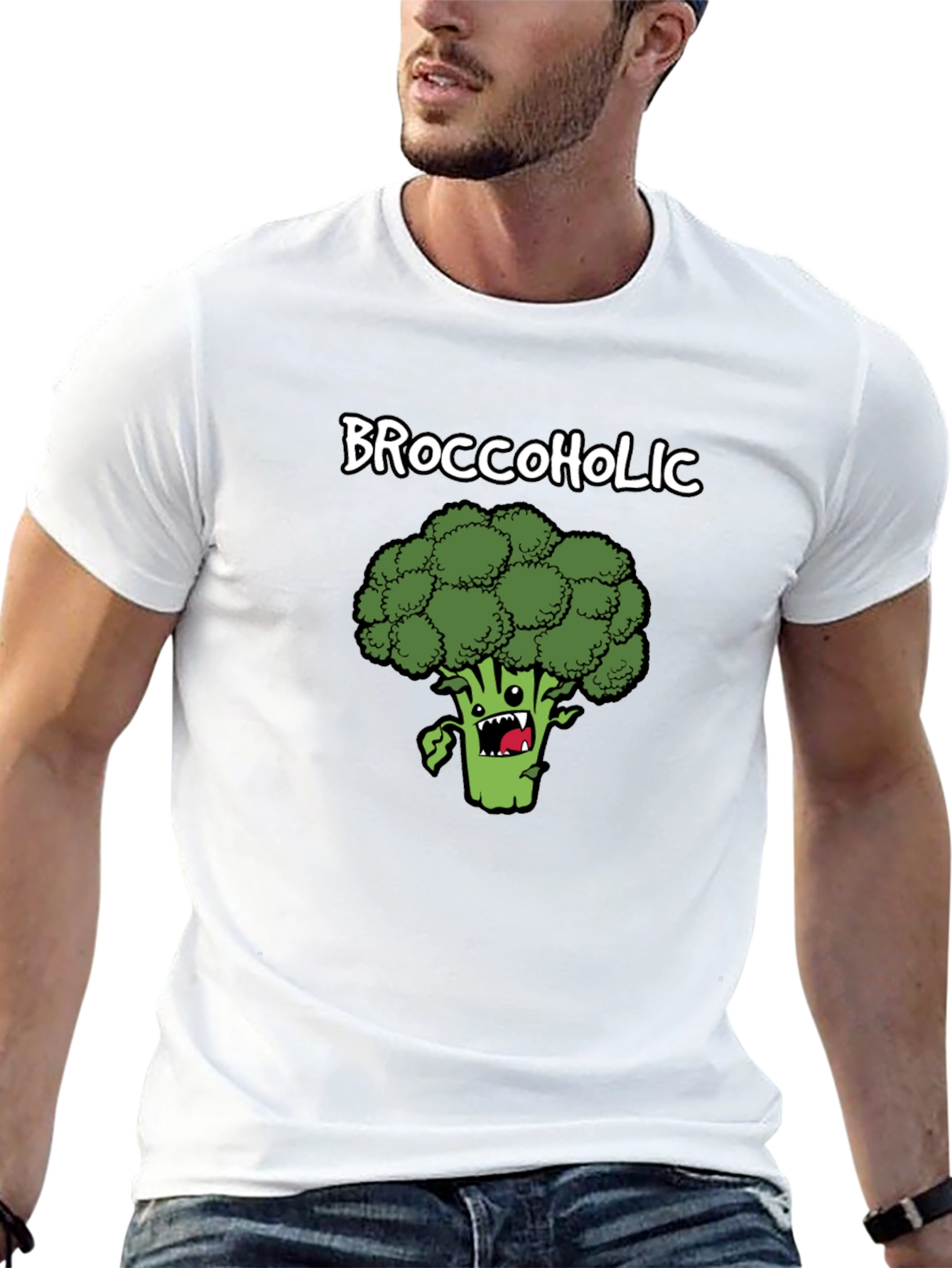 Broccoholic T-Shirt: Funny Broccoli Cartoon