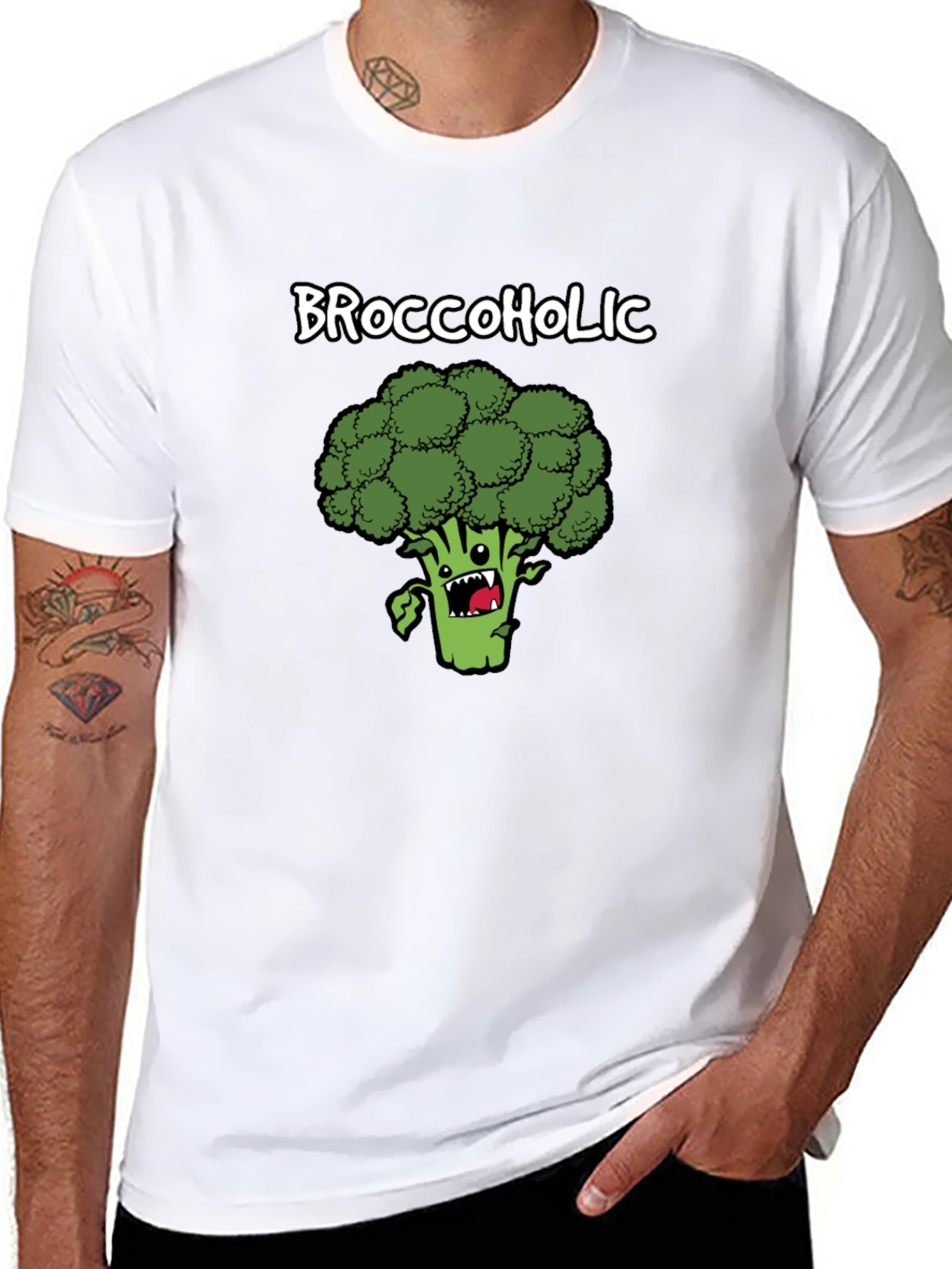 Broccoholic T-Shirt: Funny Broccoli Cartoon