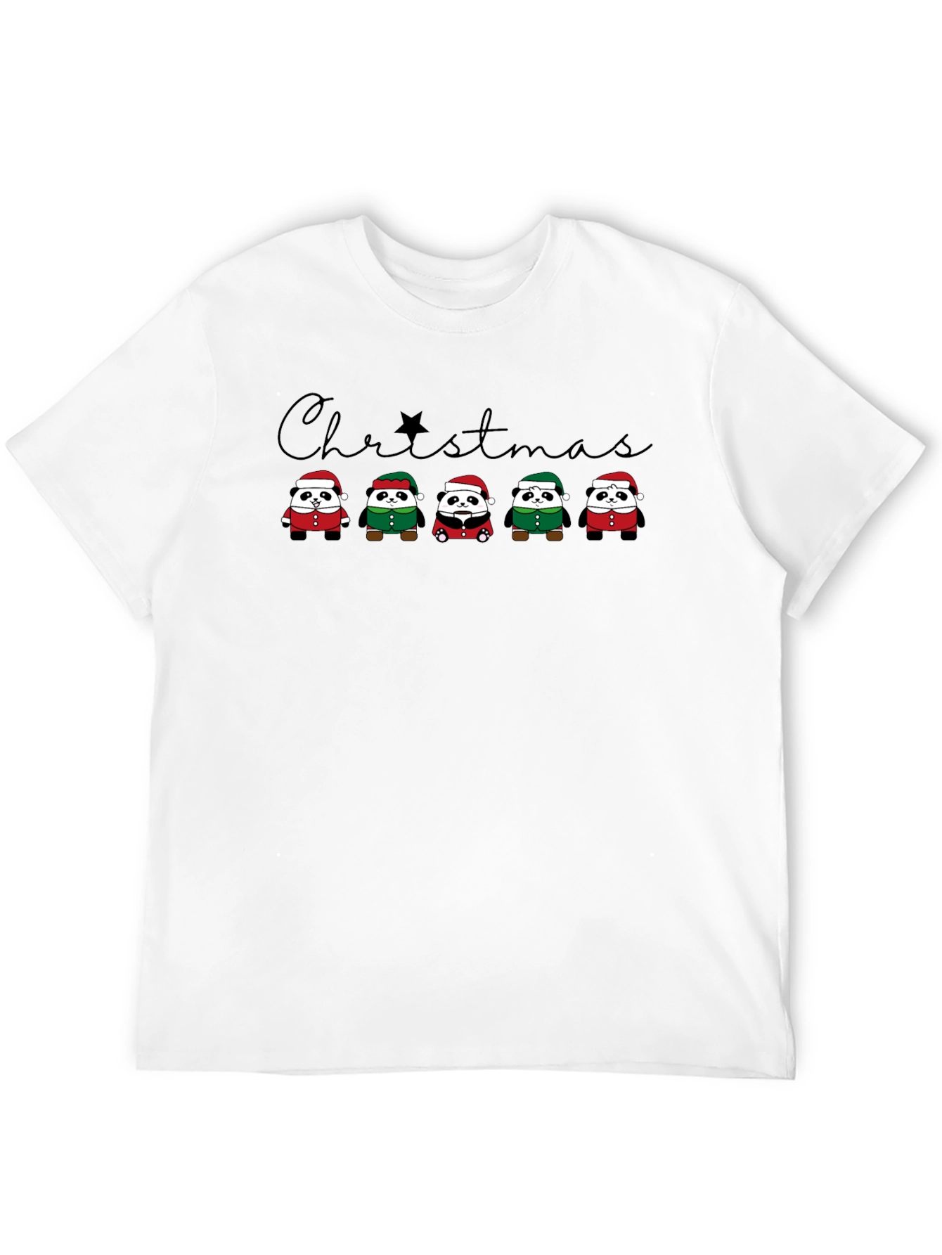 Christmas Panda T-Shirt Cute Holiday Apparel