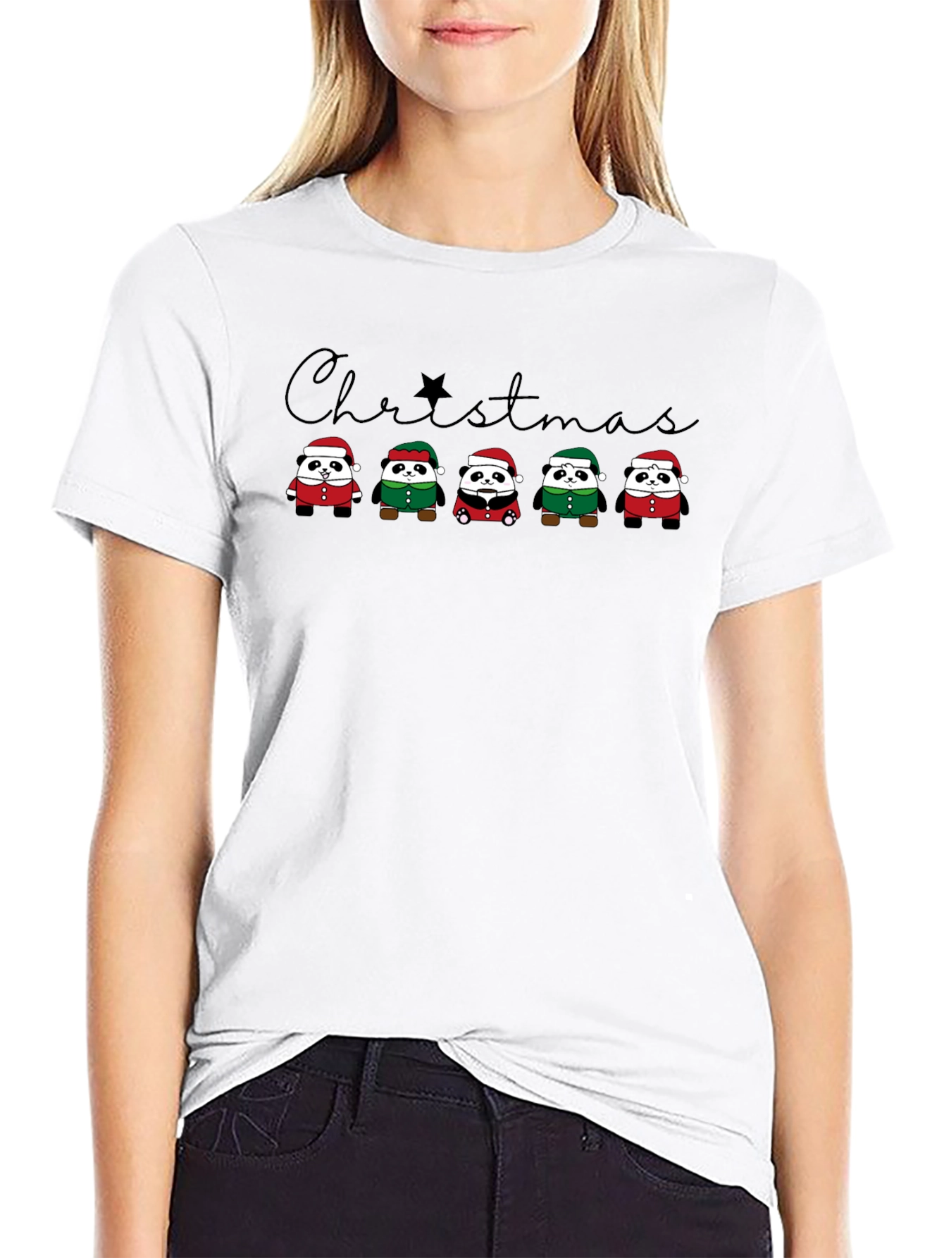 Christmas Panda T-Shirt Cute Holiday Apparel