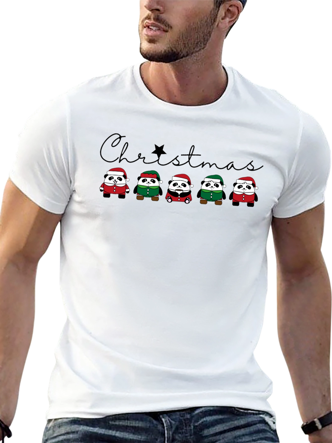 Christmas Panda T-Shirt Cute Holiday Apparel