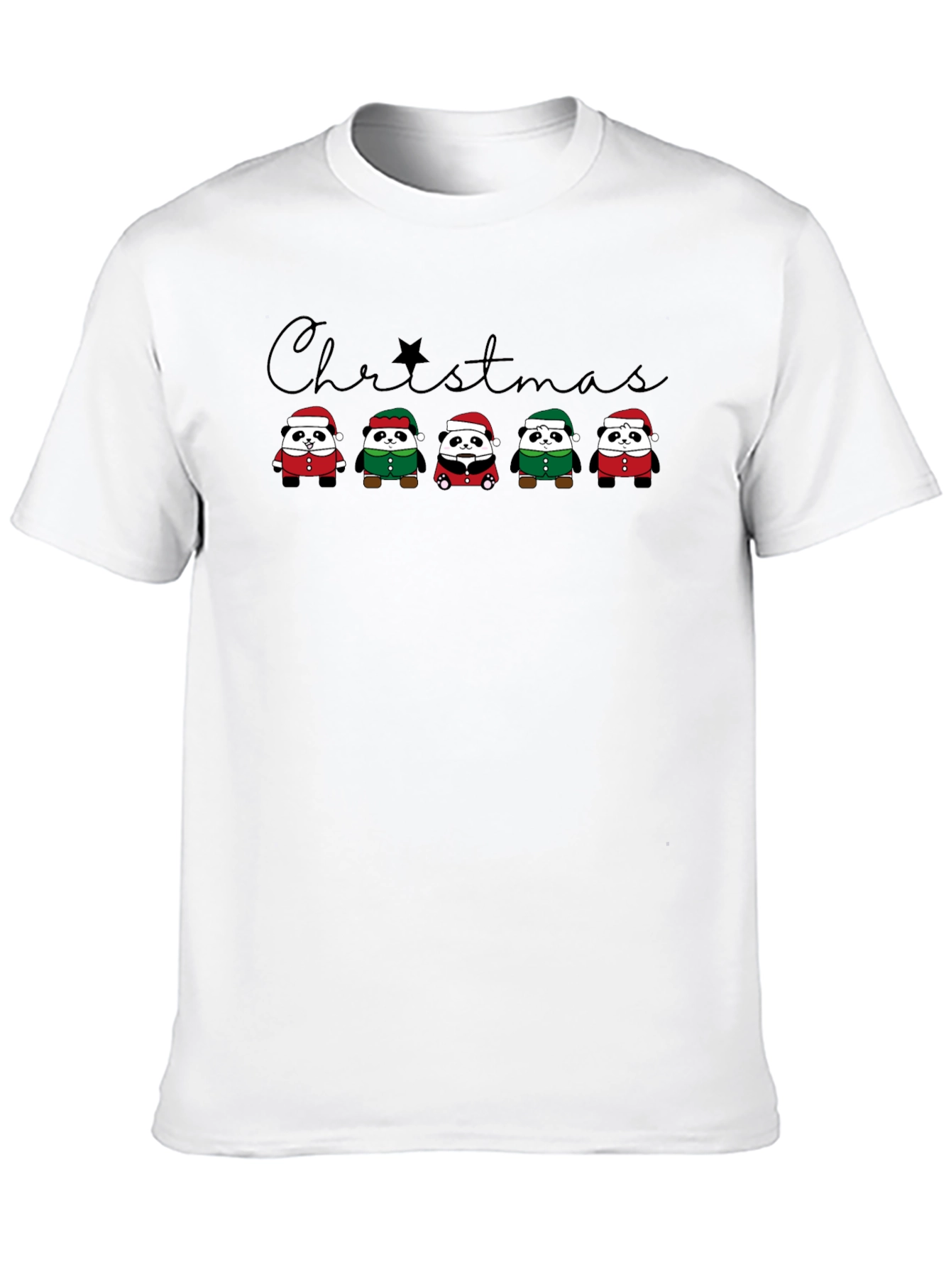 Christmas Panda T-Shirt Cute Holiday Apparel