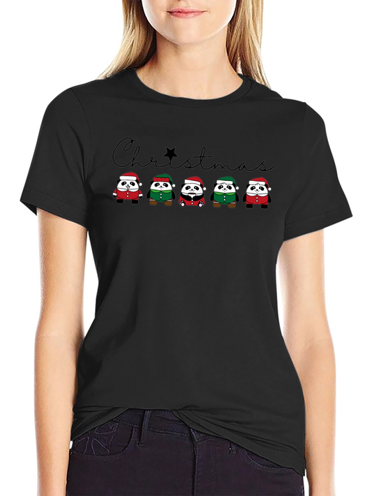 Christmas Panda T-Shirt Cute Holiday Apparel