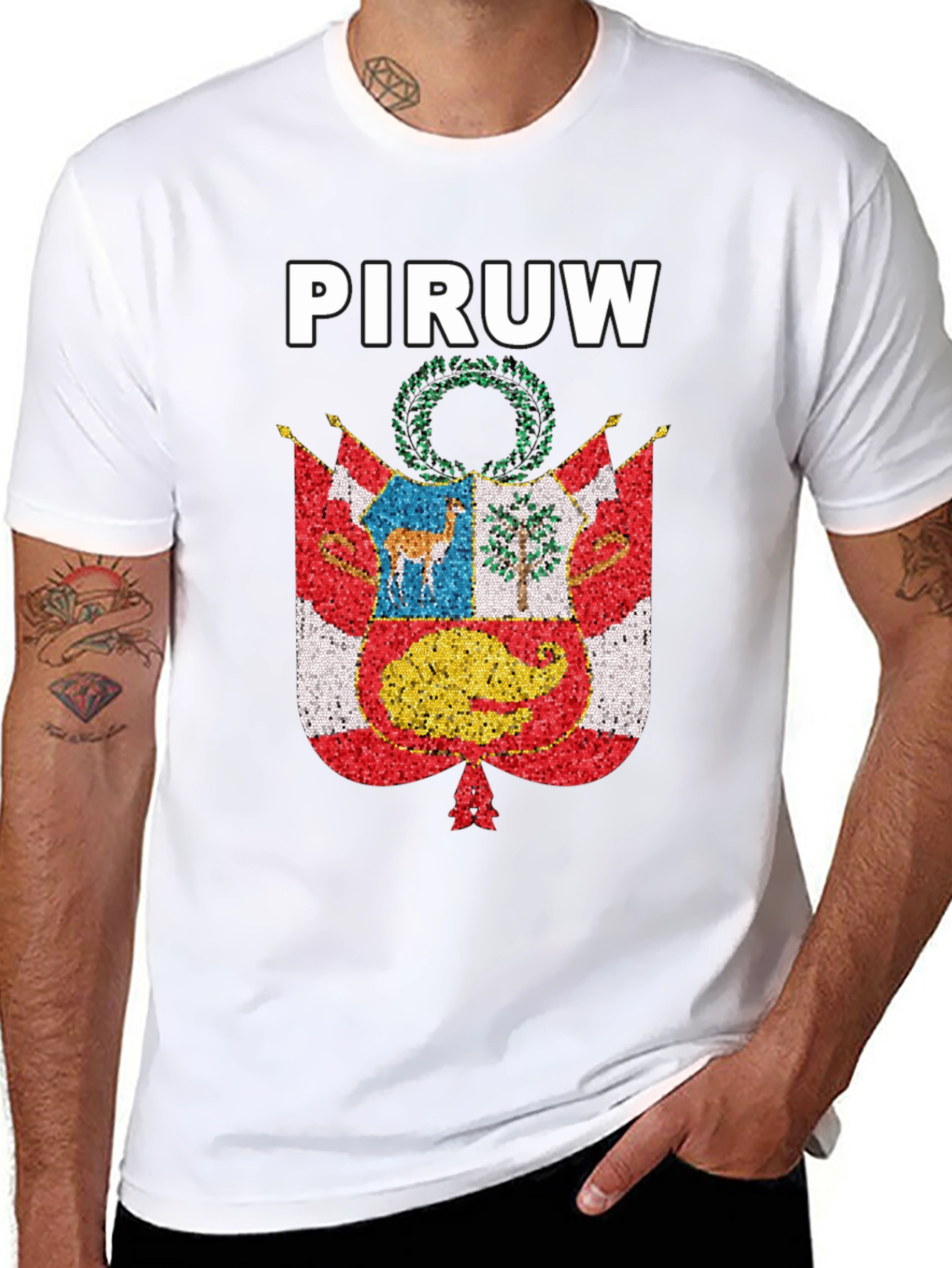 PIRUW Peru Pride T-Shirt Peruvian Flag Design