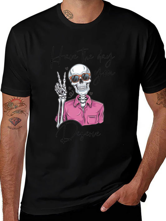 Skeleton Peace Sign T-Shirt - Have the Day You Deserve