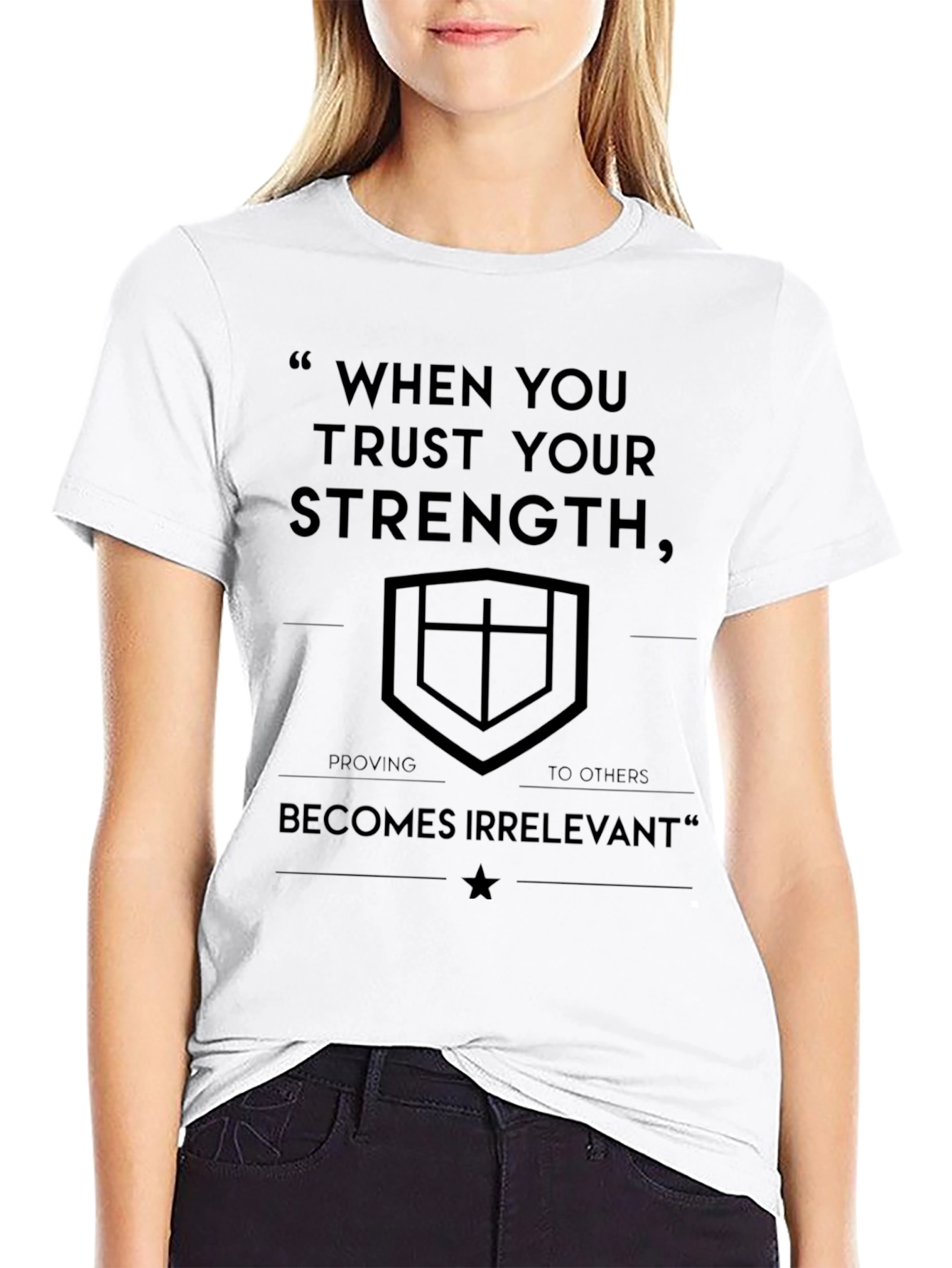 Motivational Black T-Shirt - Trust Your Strength