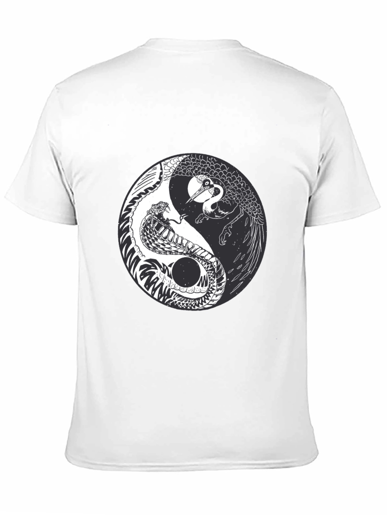 Yin Yang Crane Snake Graphic Tee