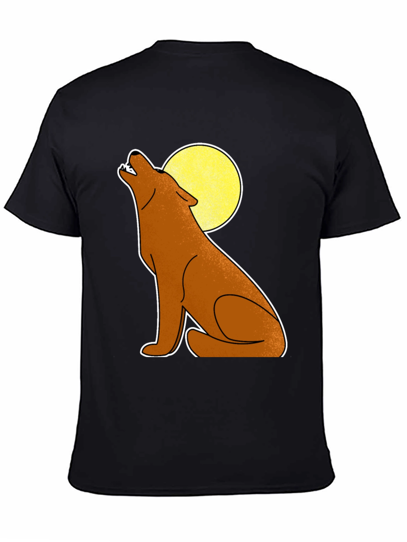 Wolf Howling at Moon Graphic Tee - Black