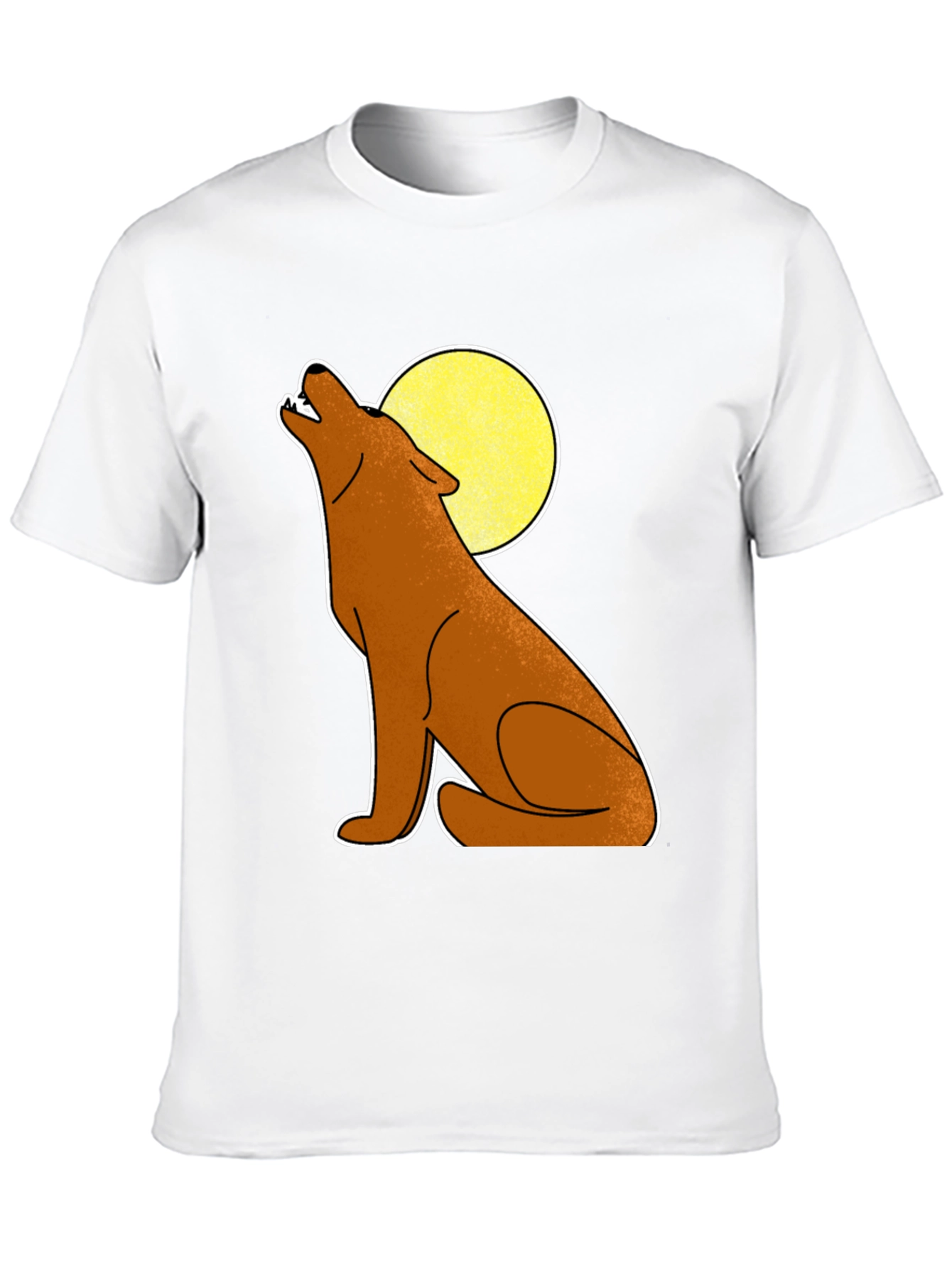 Wolf Howling at Moon Graphic Tee - Black