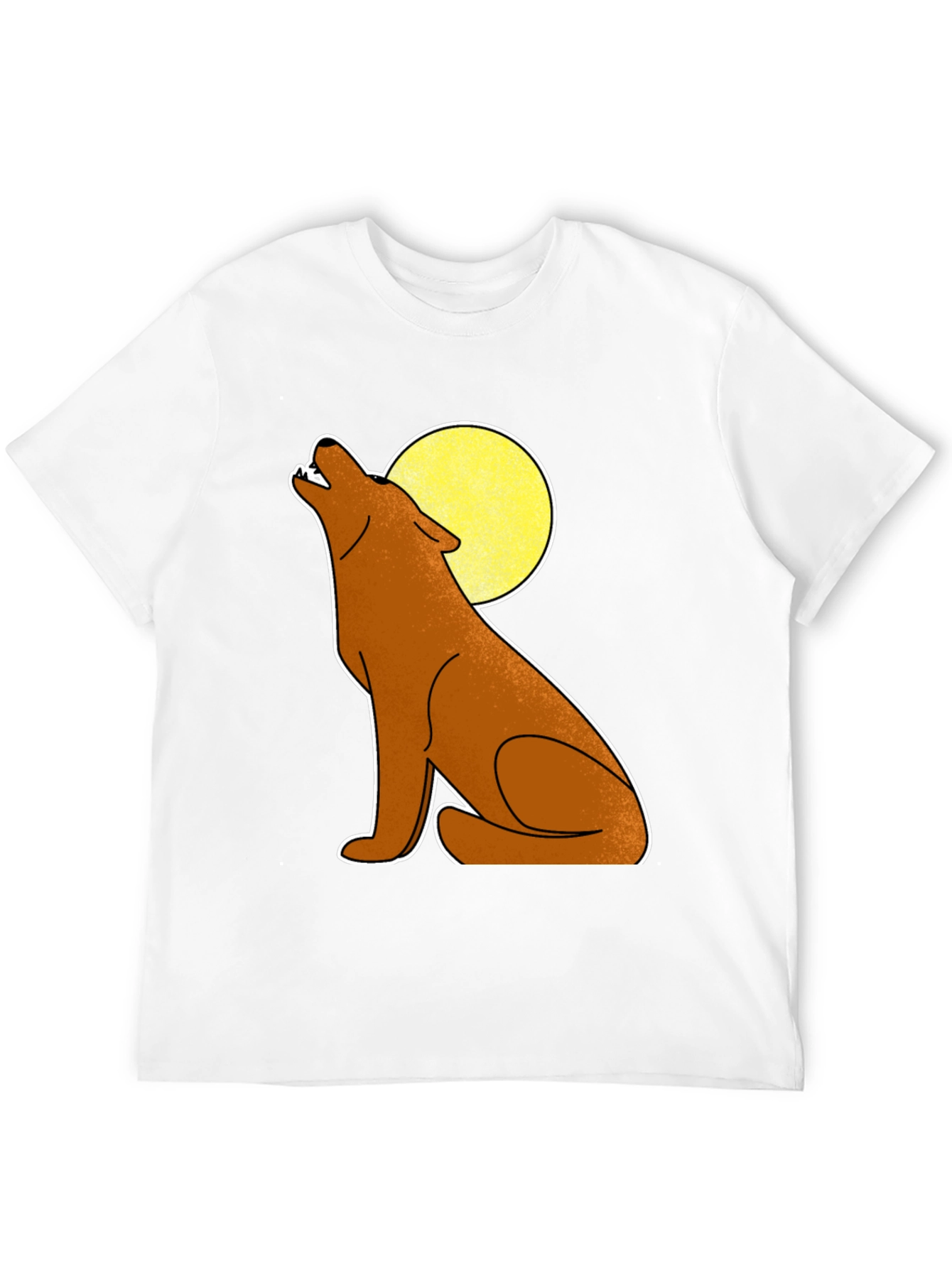 Wolf Howling at Moon Graphic Tee - Black