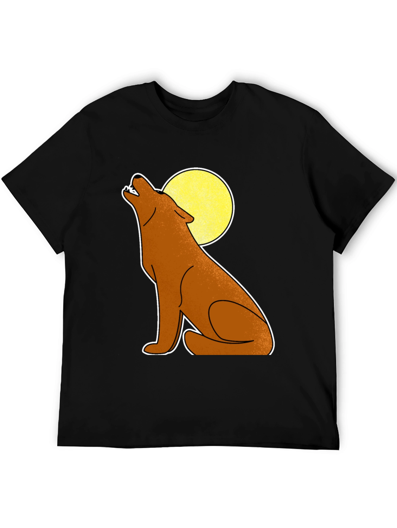 Wolf Howling at Moon Graphic Tee - Black
