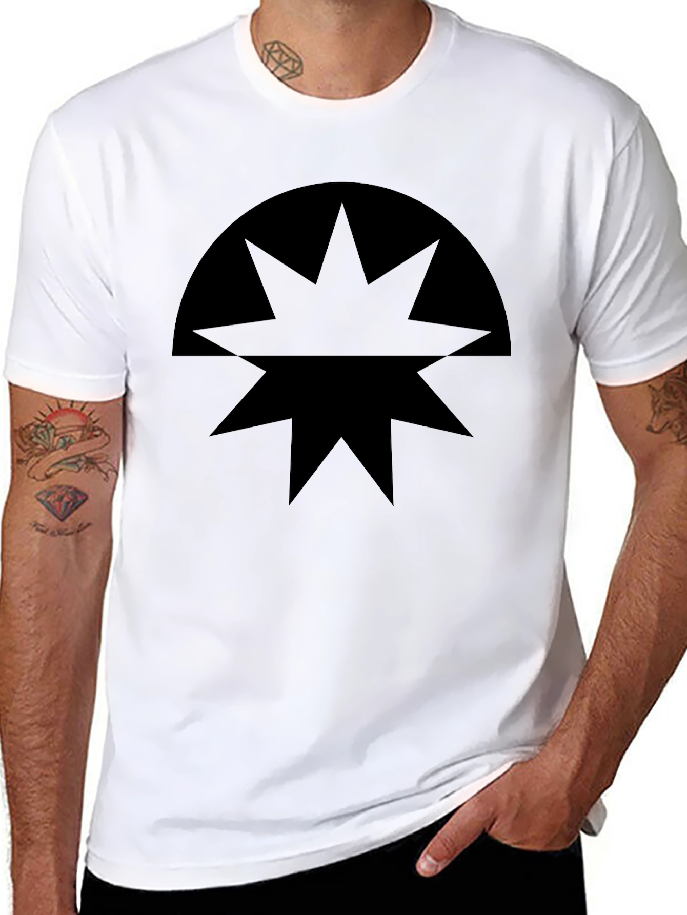 Black Starburst Graphic T-Shirt