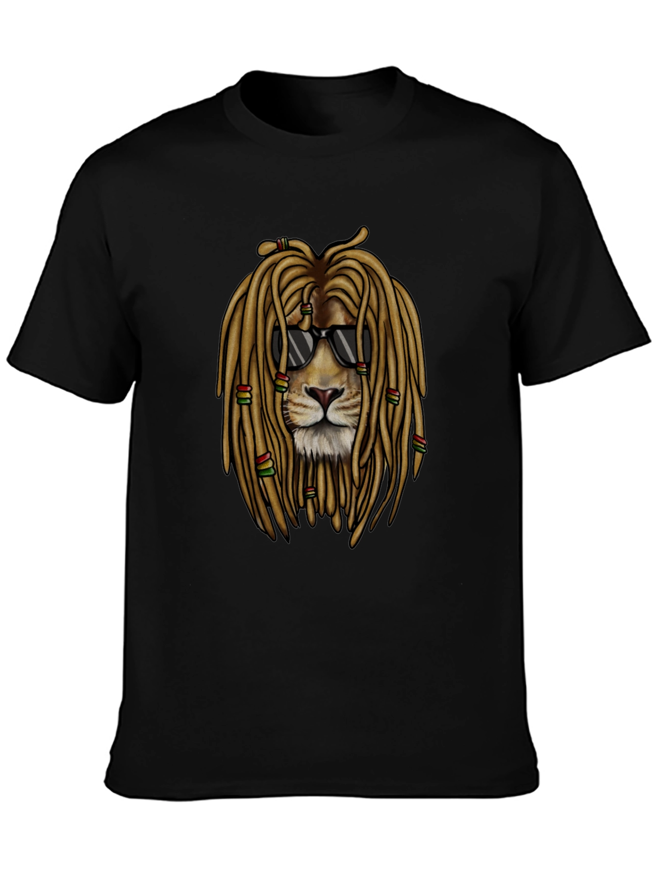 Lion Dreadlocks Sunglasses Graphic T-Shirt