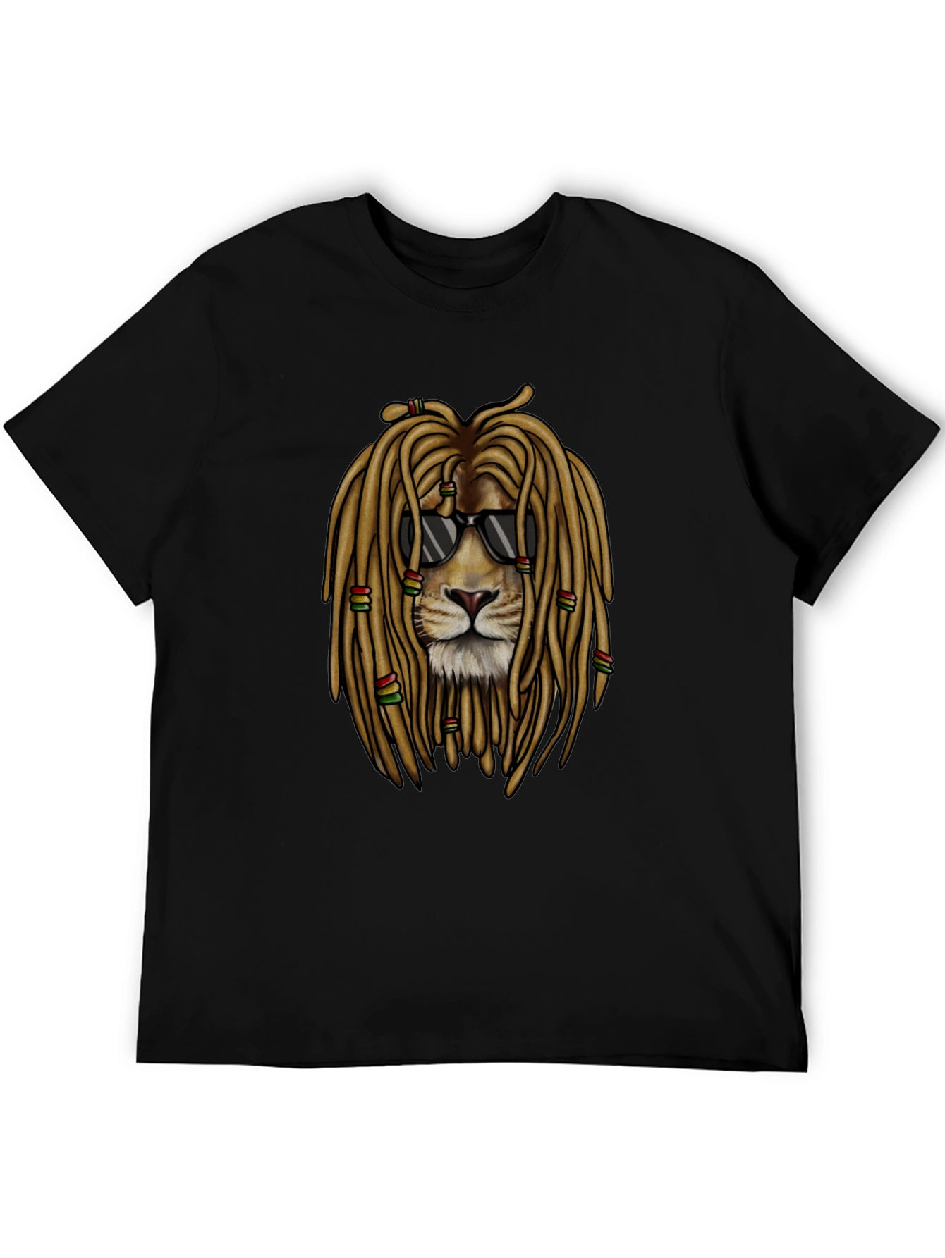 Lion Dreadlocks Sunglasses Graphic T-Shirt