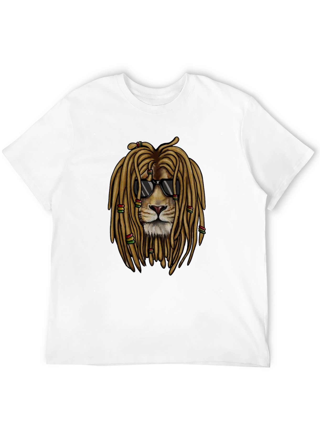 Lion Dreadlocks Sunglasses Graphic T-Shirt