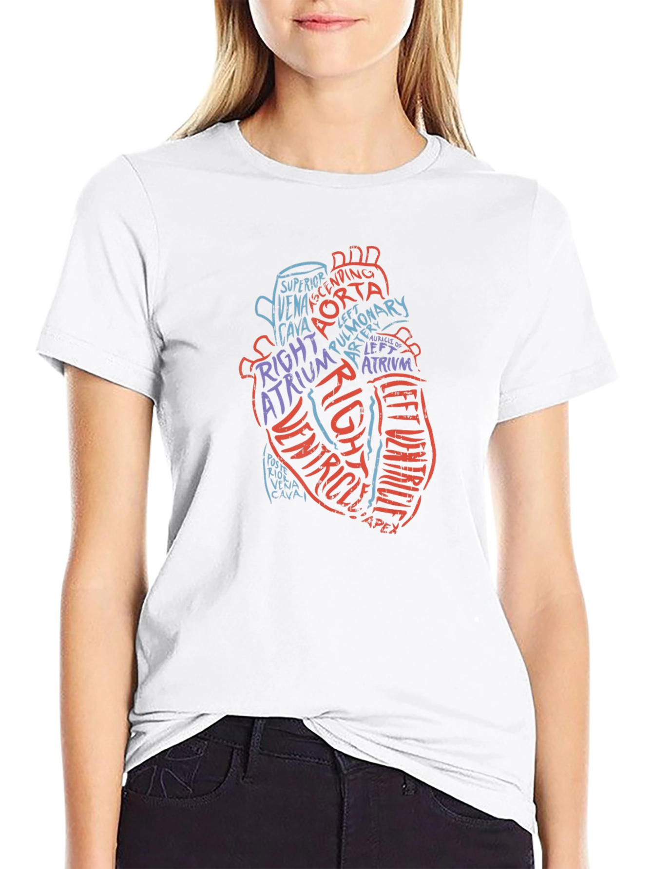 Anatomical Heart Word Art Graphic Tee - Black