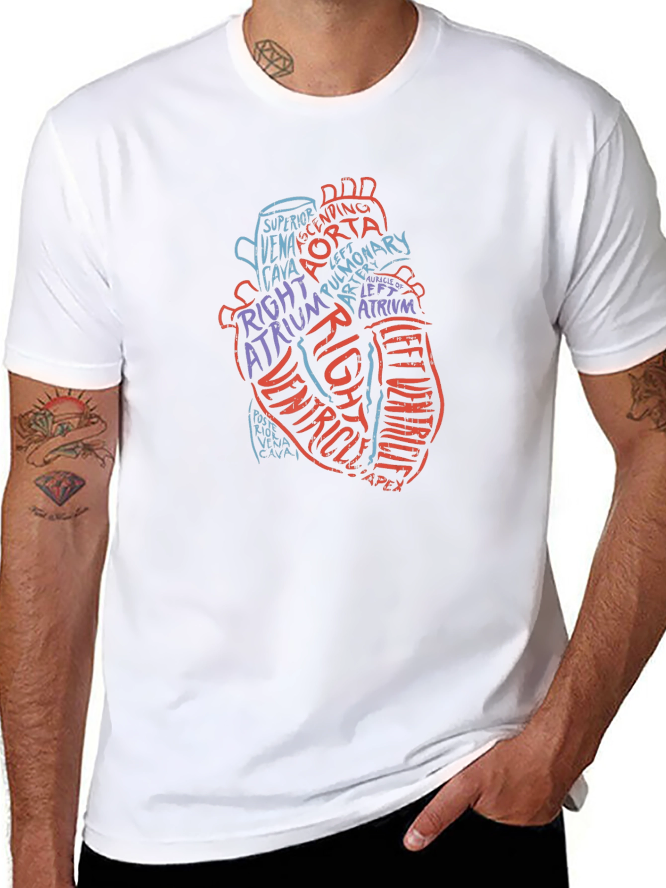 Anatomical Heart Word Art Graphic Tee - Black