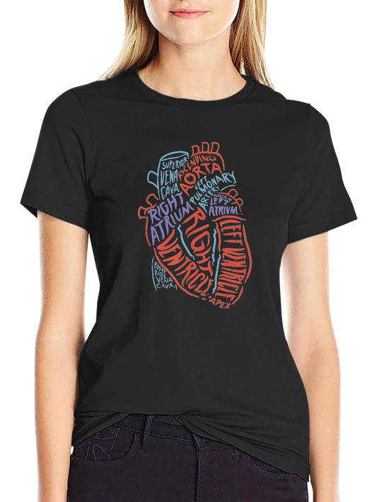 Anatomical Heart Word Art Graphic Tee - Black