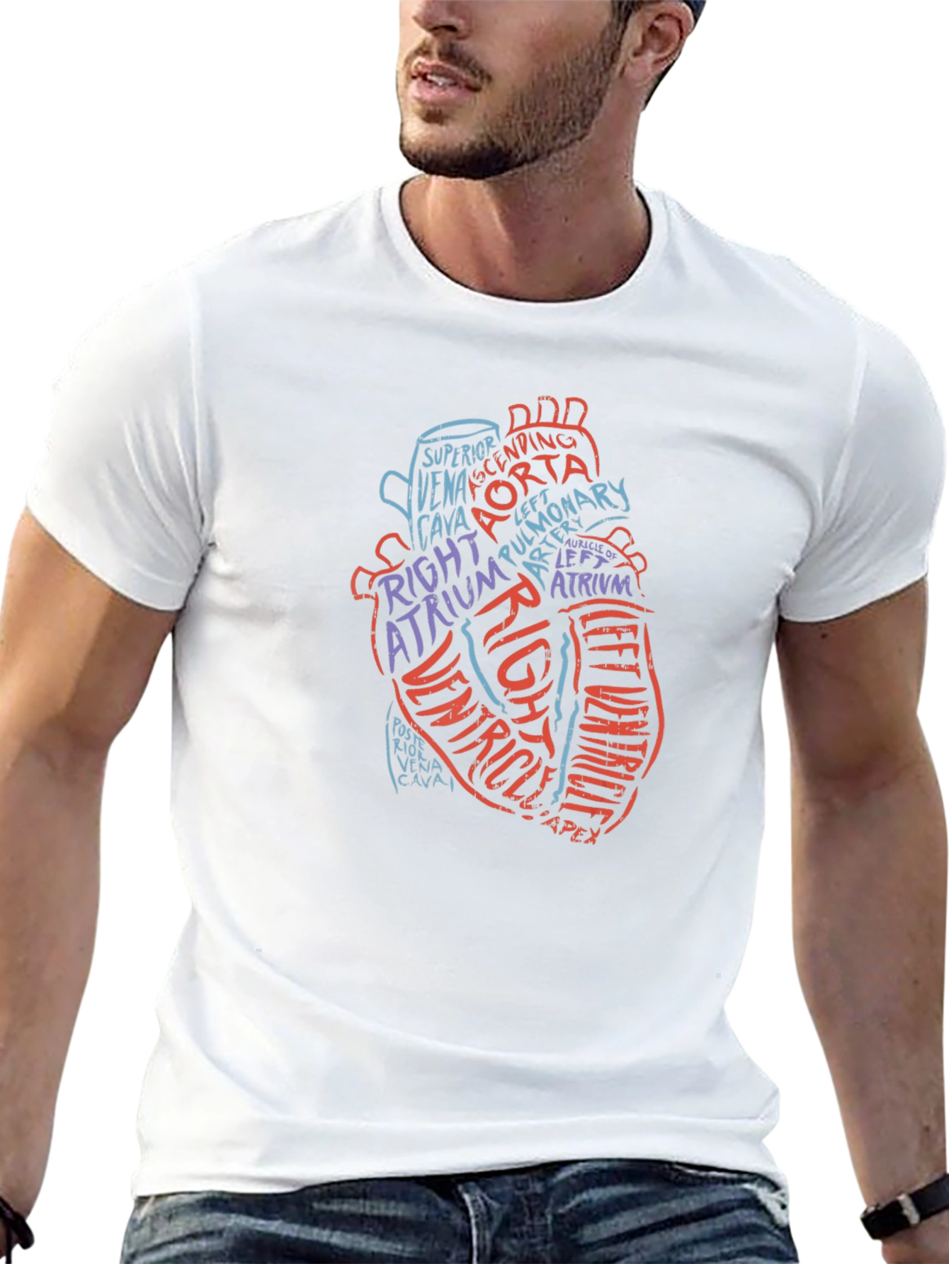 Anatomical Heart Word Art Graphic Tee - Black