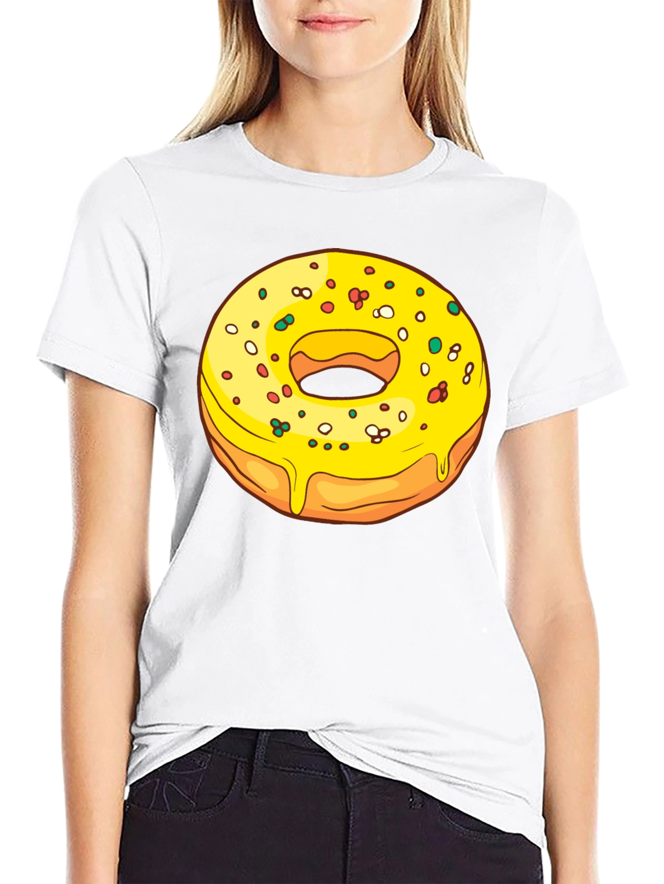 Donut Graphic T-Shirt - Black Casual Wear