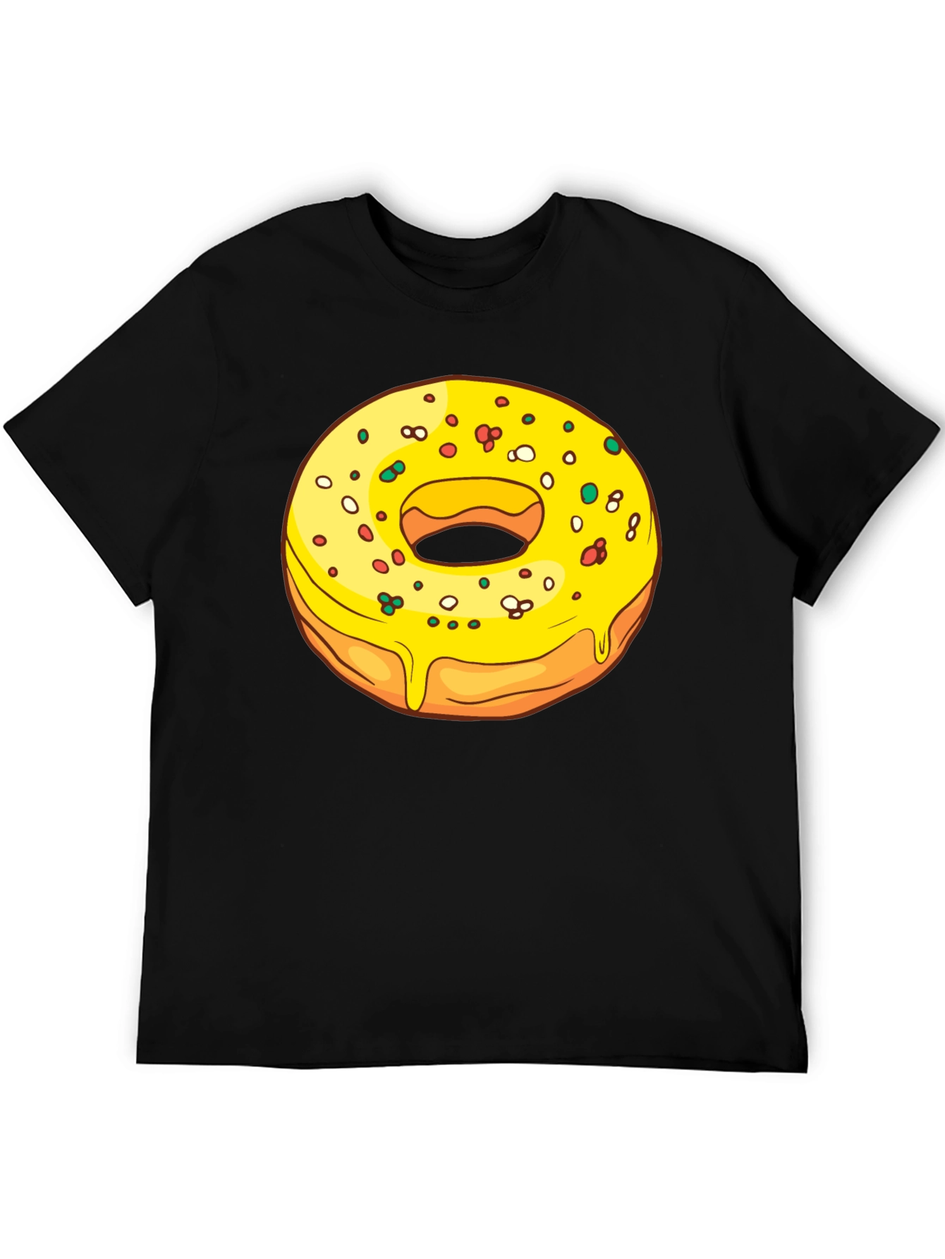 Donut Graphic T-Shirt - Black Casual Wear
