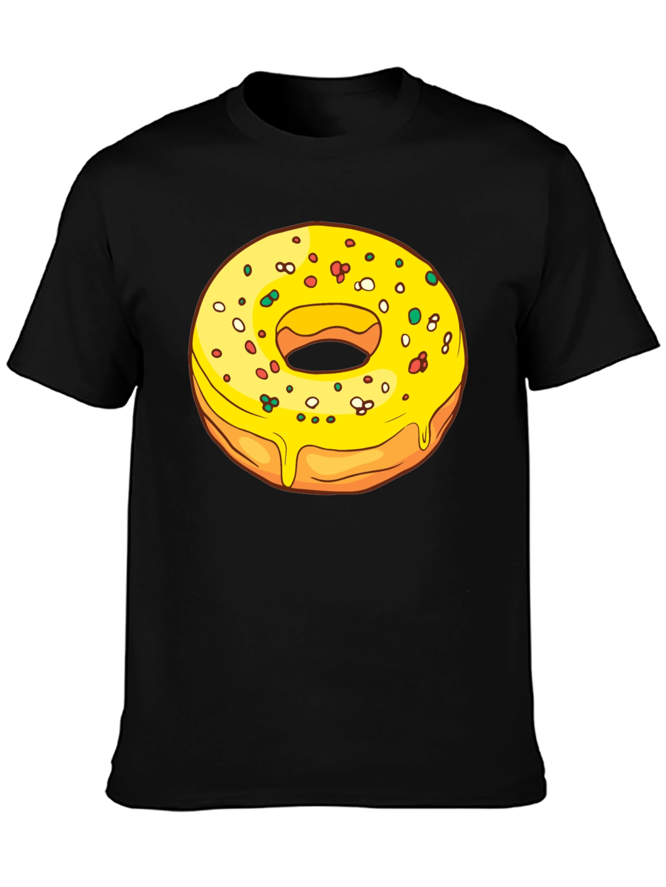 Donut Graphic T-Shirt - Black Casual Wear