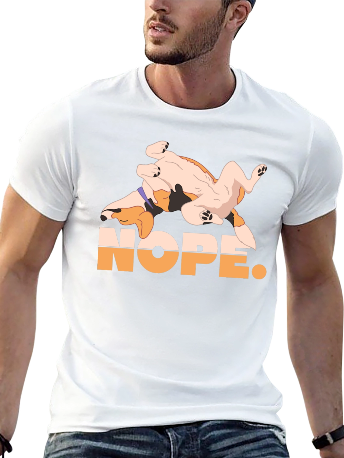 Nope. Dog Graphic Black T-Shirt