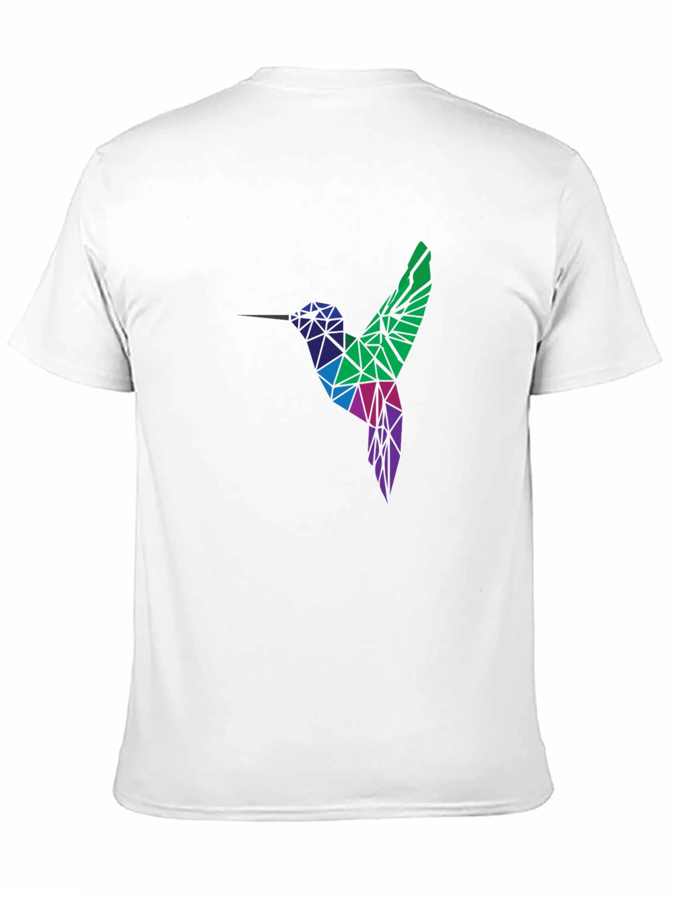 Geometric Hummingbird Graphic Tee - Black