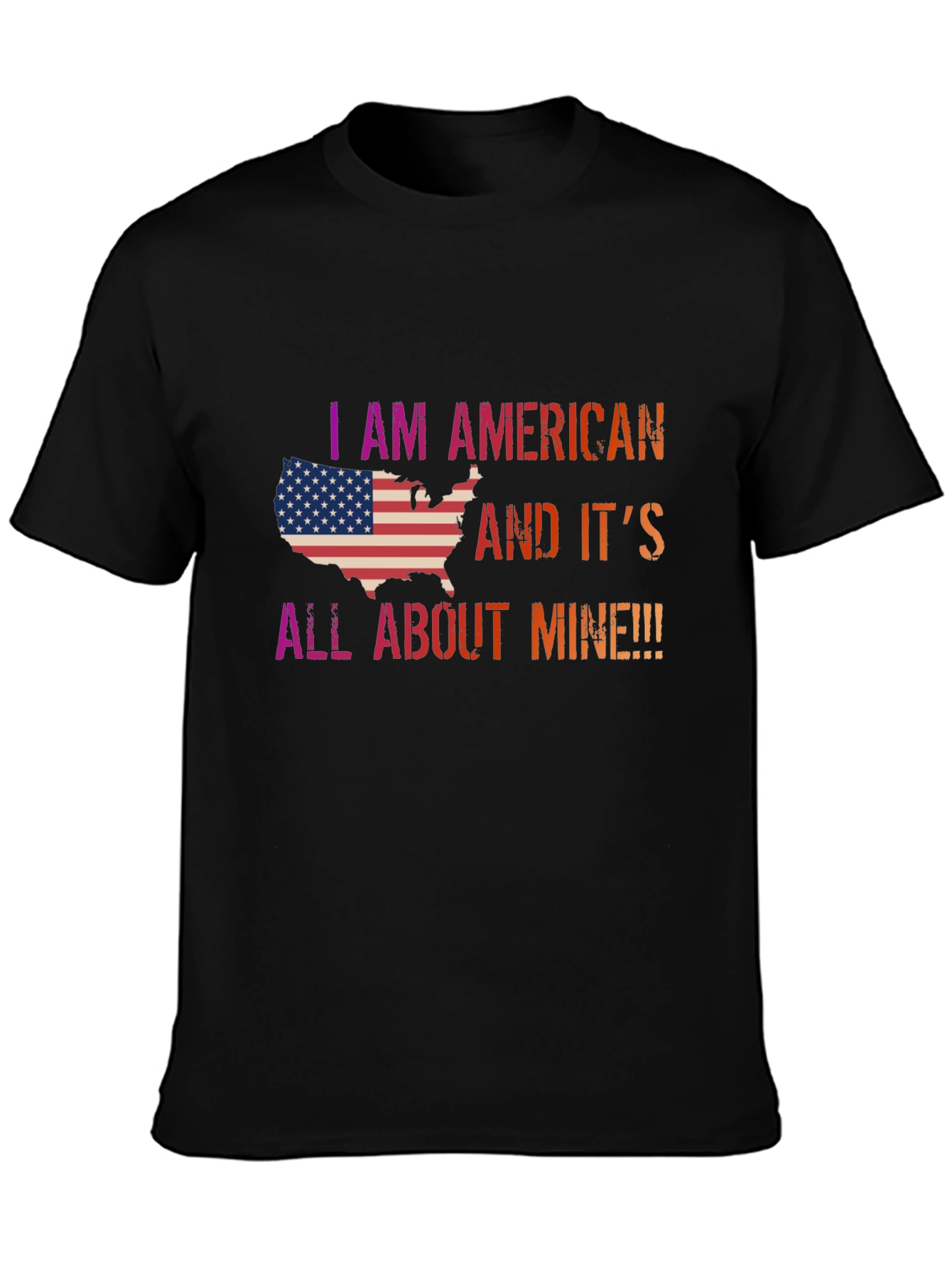 I AM AMERICAN Patriotic Graphic Tee - Black
