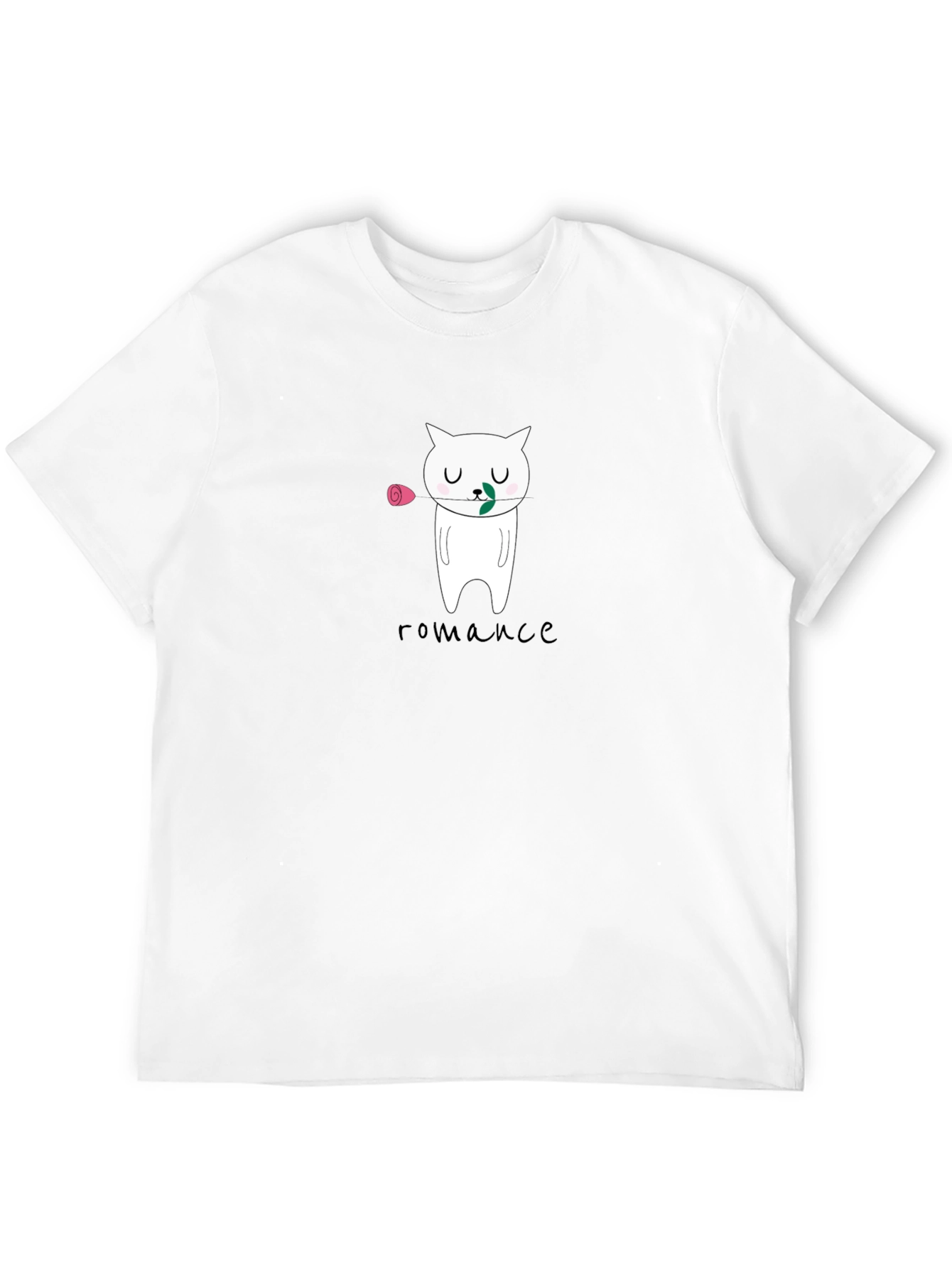 Romantic Cat Graphic T-Shirt - Cute Valentines Day Tee