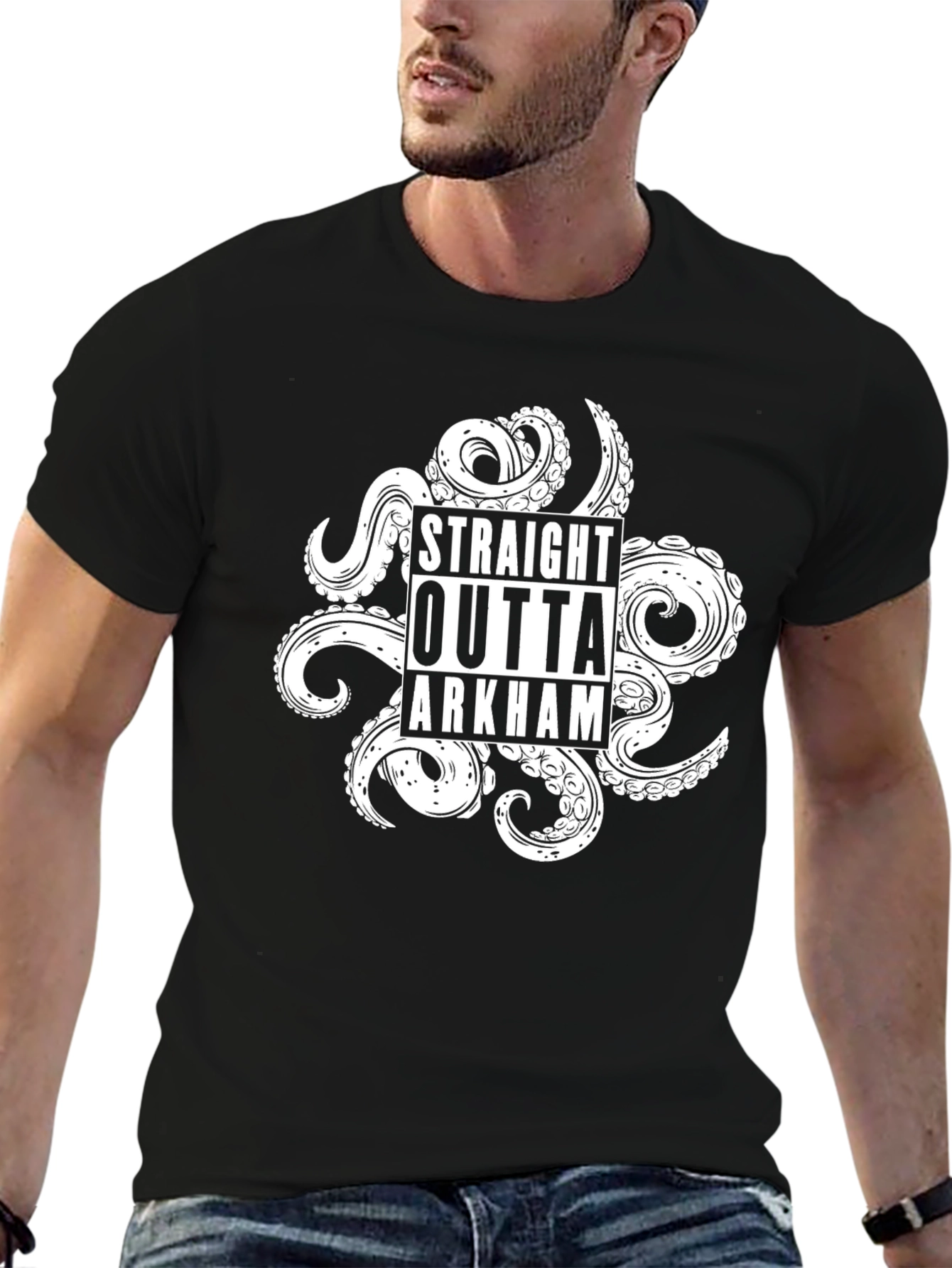 Straight Outta Arkham T-Shirt - Unique Kraken Design