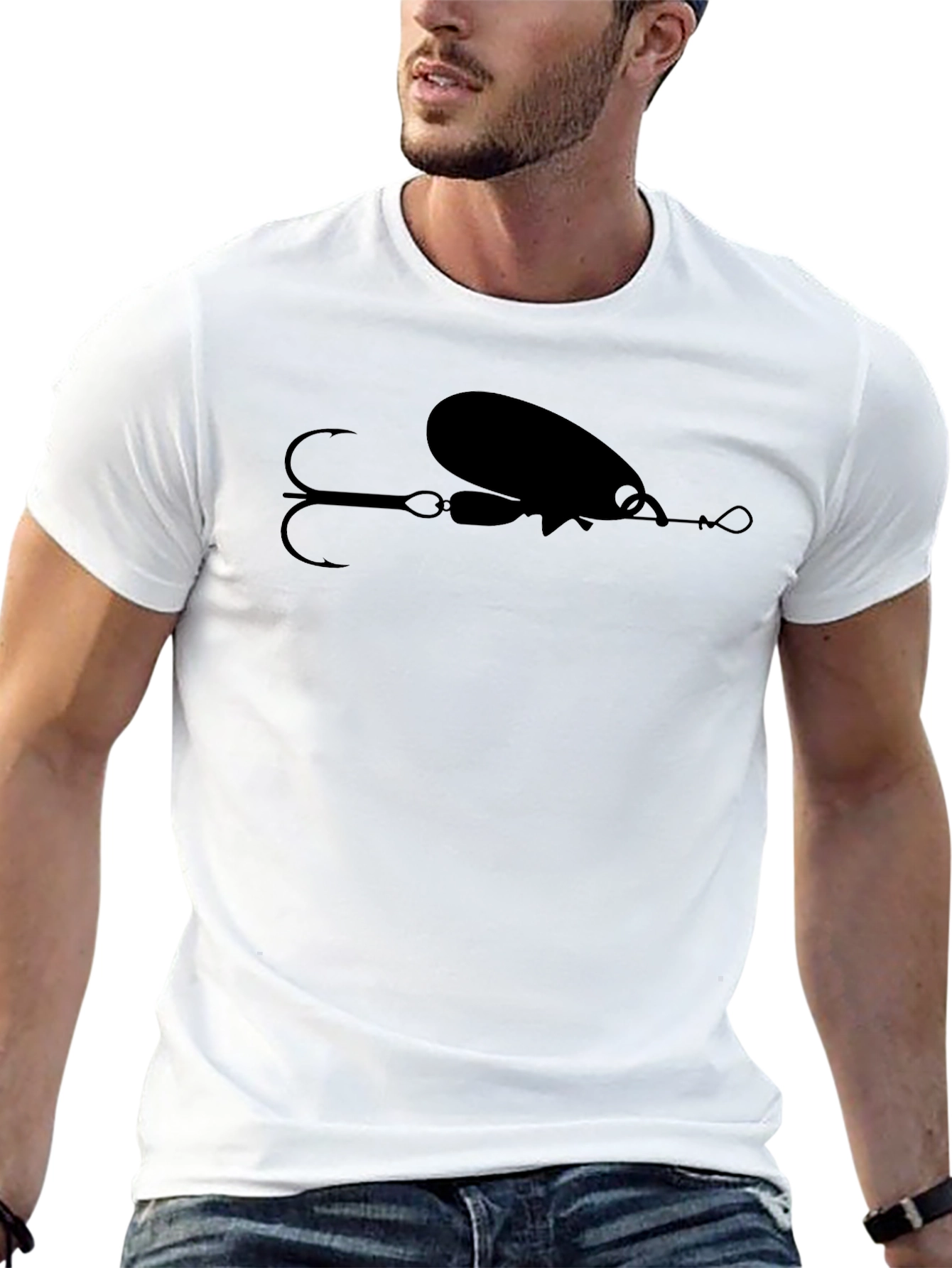 Fishing Lure Graphic T-Shirt - Black Cotton Tee