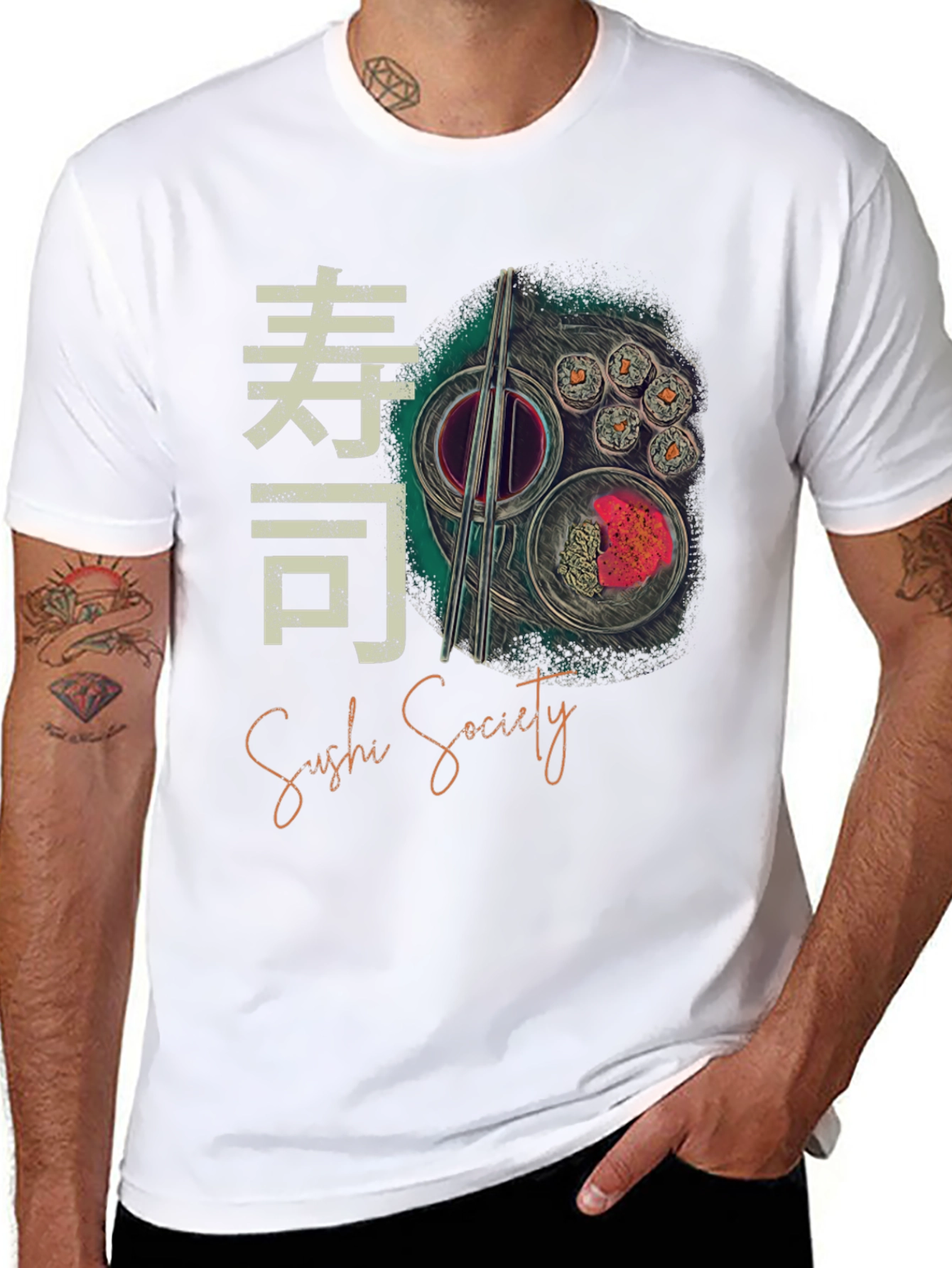 Sushi Society Graphic Tee - Trendy Foodie Shirt