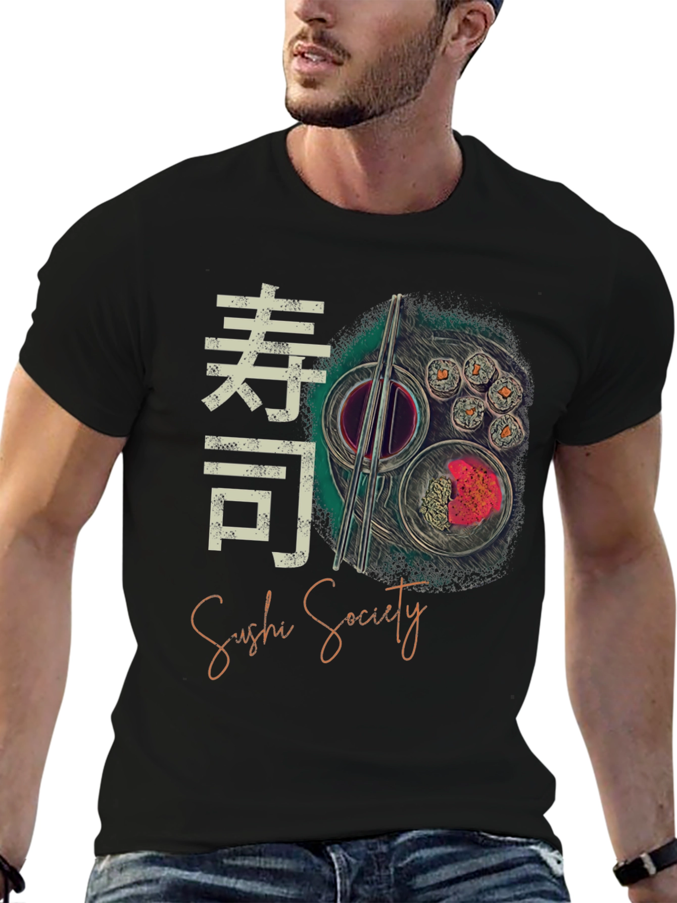 Sushi Society Graphic Tee - Trendy Foodie Shirt