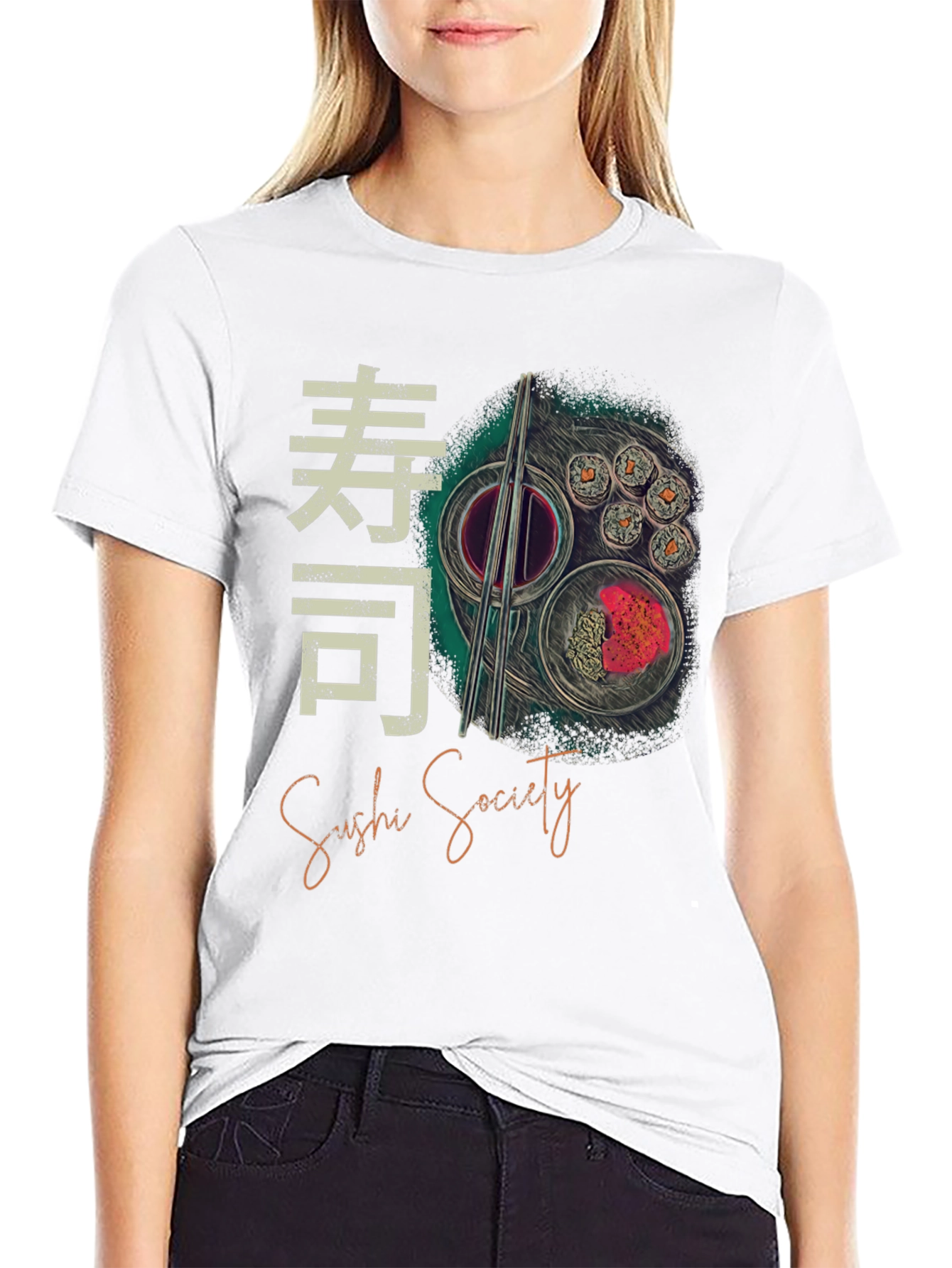 Sushi Society Graphic Tee - Trendy Foodie Shirt