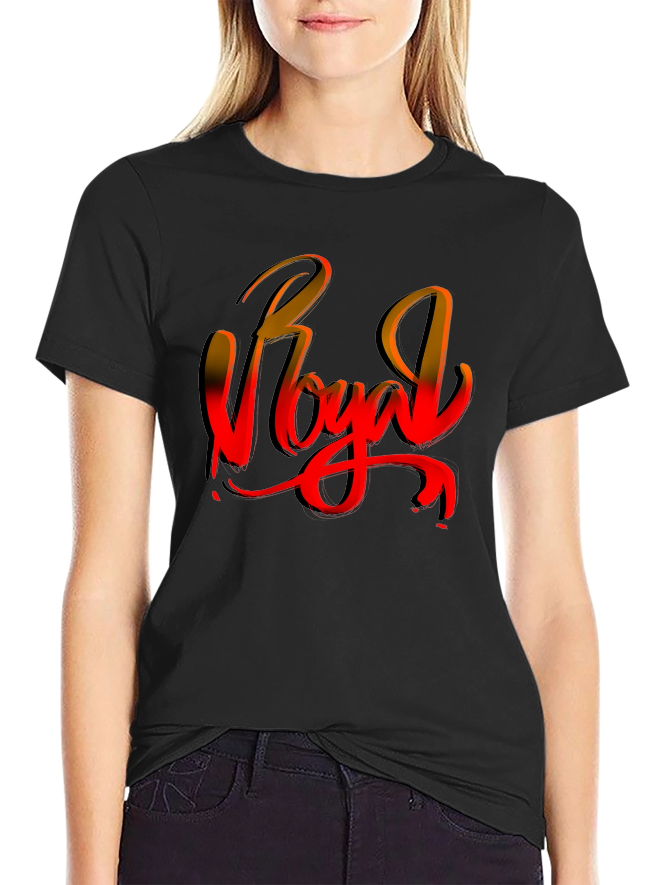 Royal Script Black T-Shirt - Urban Style