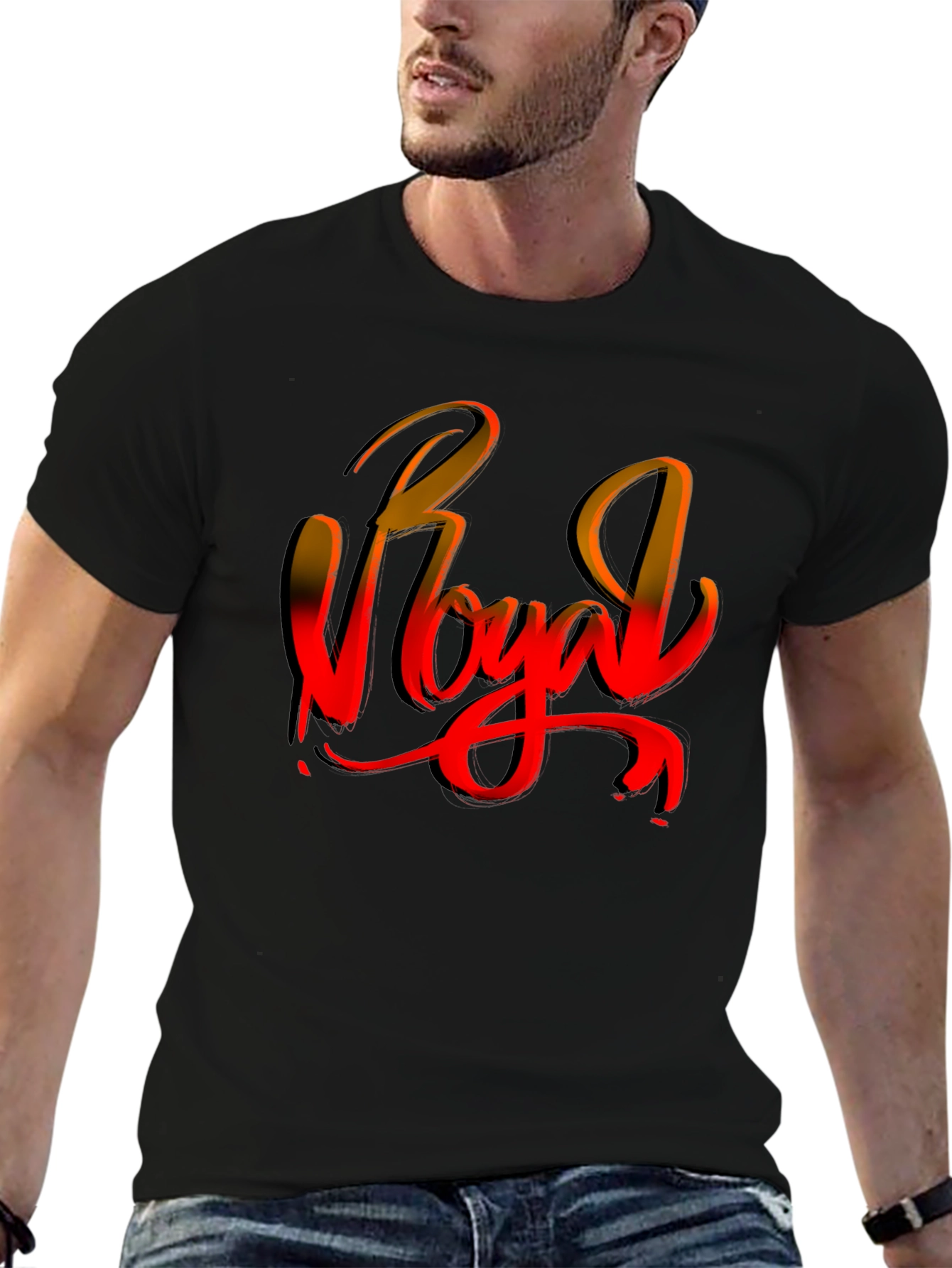 Royal Script Black T-Shirt - Urban Style